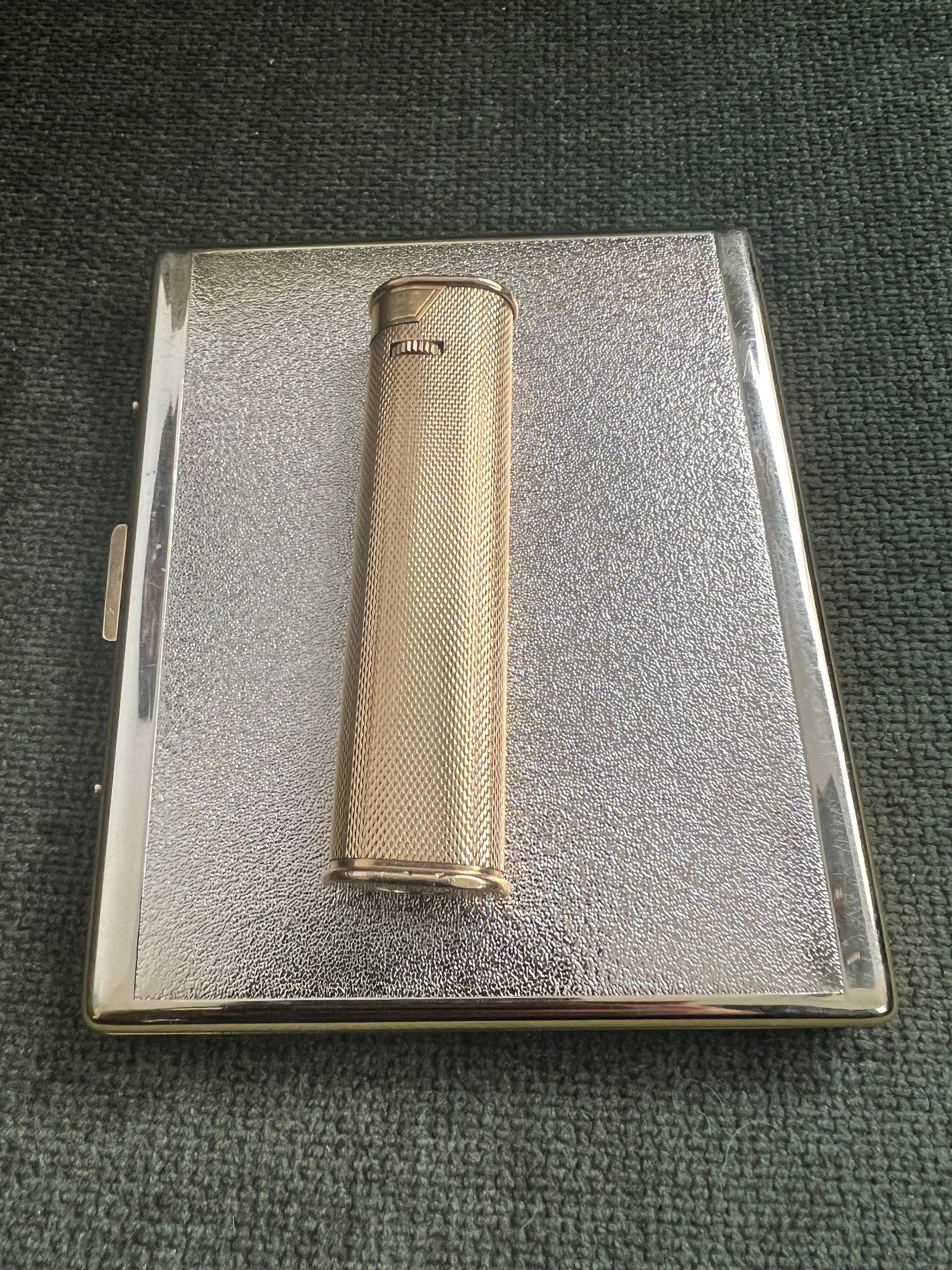 Vintage “YSL” Yves Saint Laurent Retro Cigarette Case & Dunhill Lighter Set 7