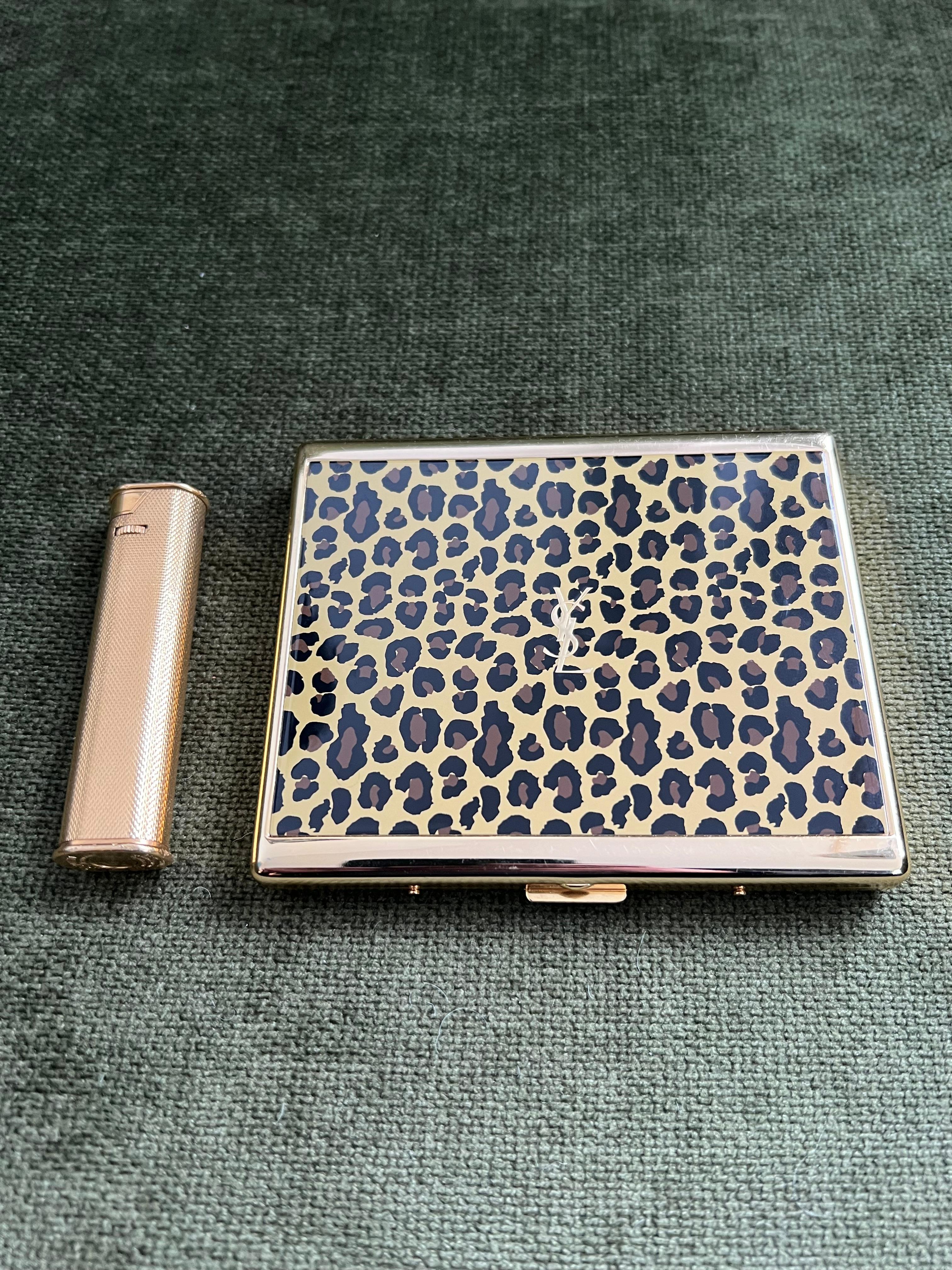 Vintage “YSL” Yves Saint Laurent Retro Cigarette Case & Dunhill Lighter Set 8
