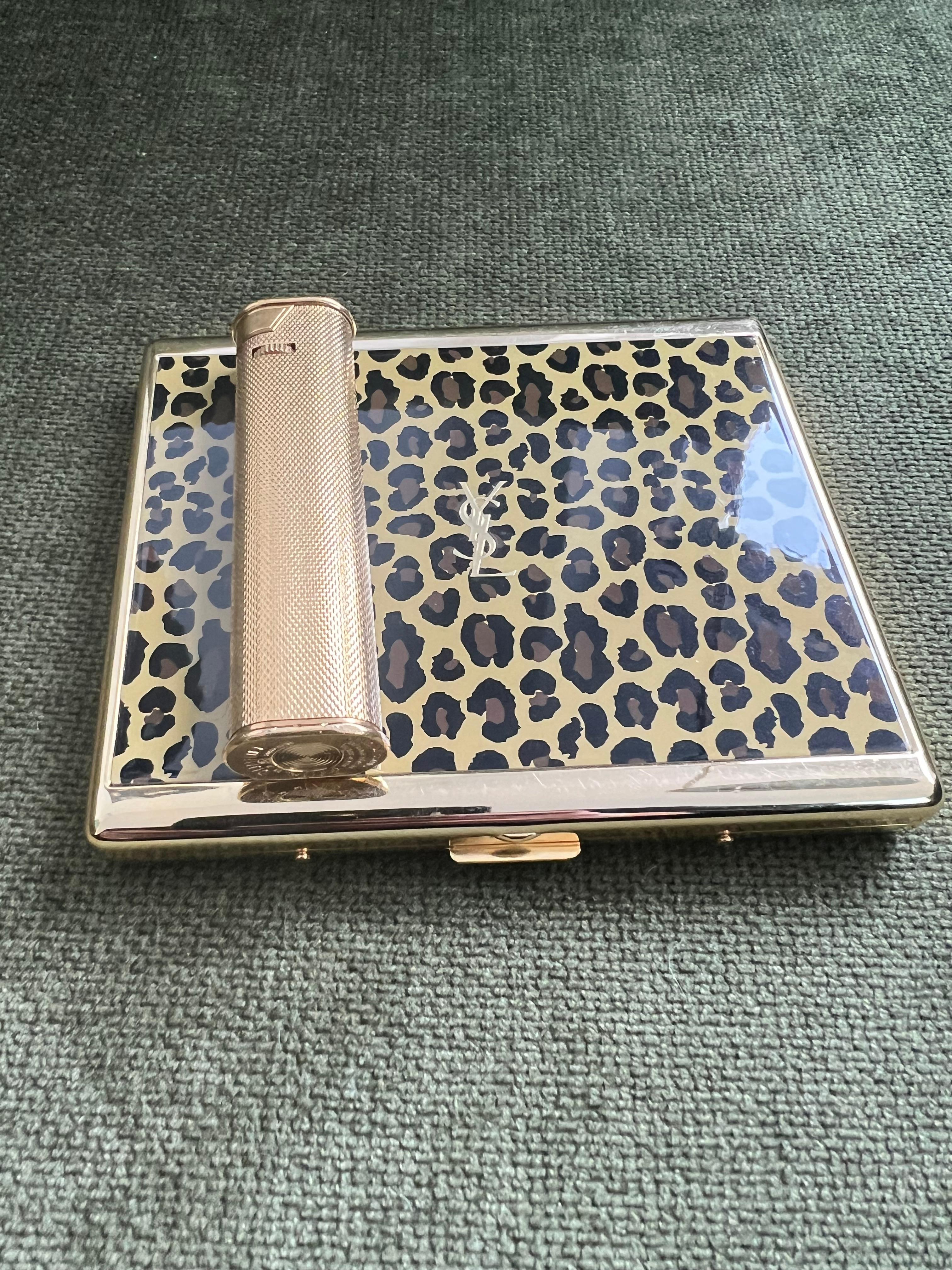 Art Deco Vintage “YSL” Yves Saint Laurent Retro Cigarette Case & Dunhill Lighter Set