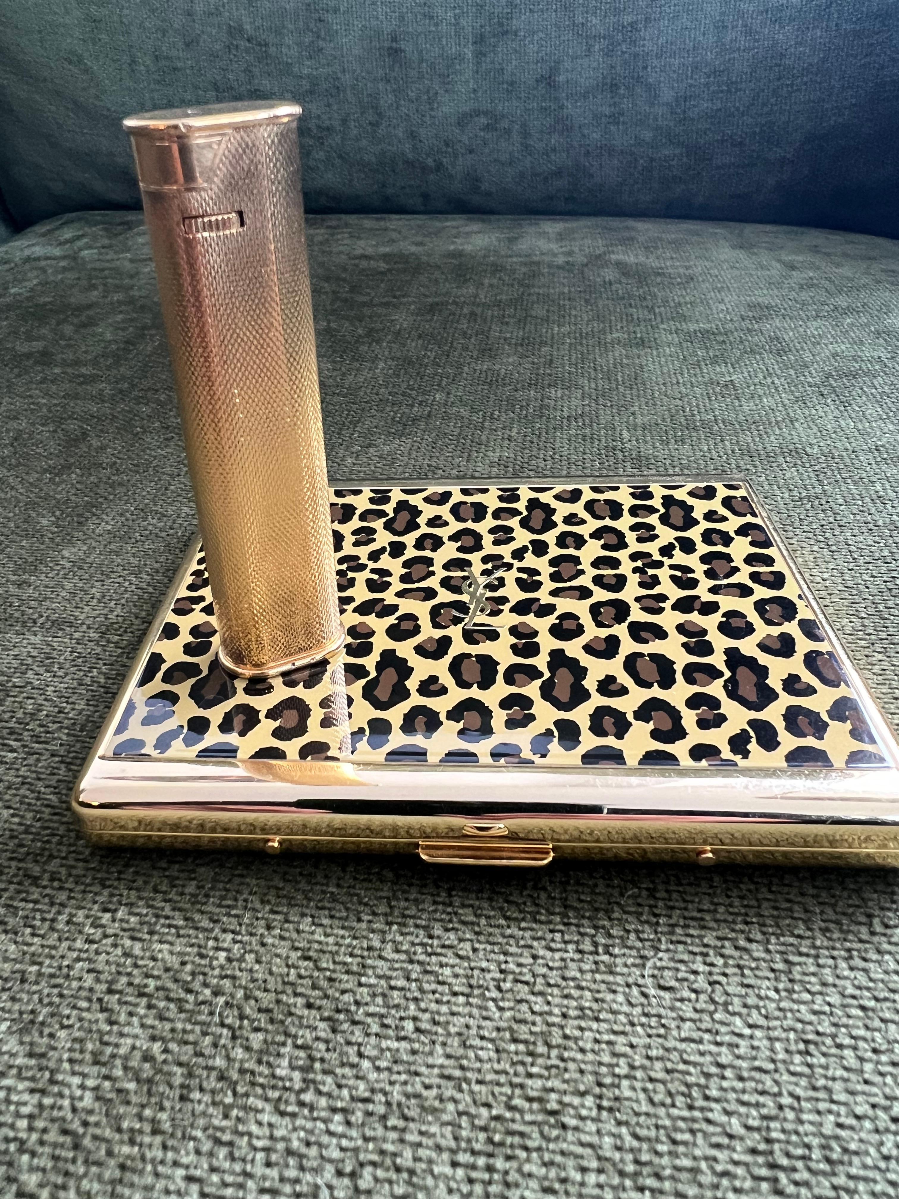 Vintage “YSL” Yves Saint Laurent Retro Cigarette Case & Dunhill Lighter Set 1