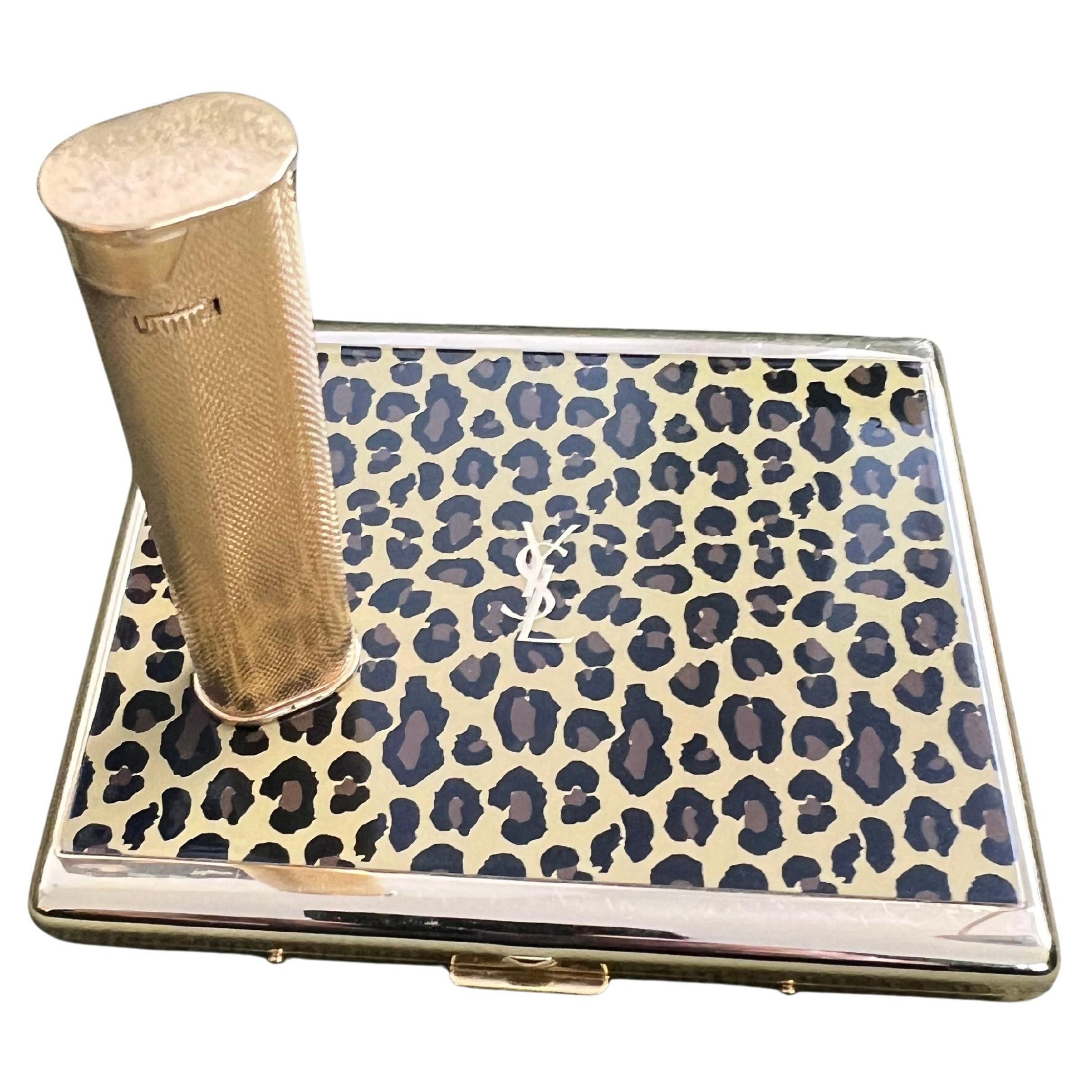 Vintage “YSL” Yves Saint Laurent Retro Cigarette Case & Dunhill Lighter Set