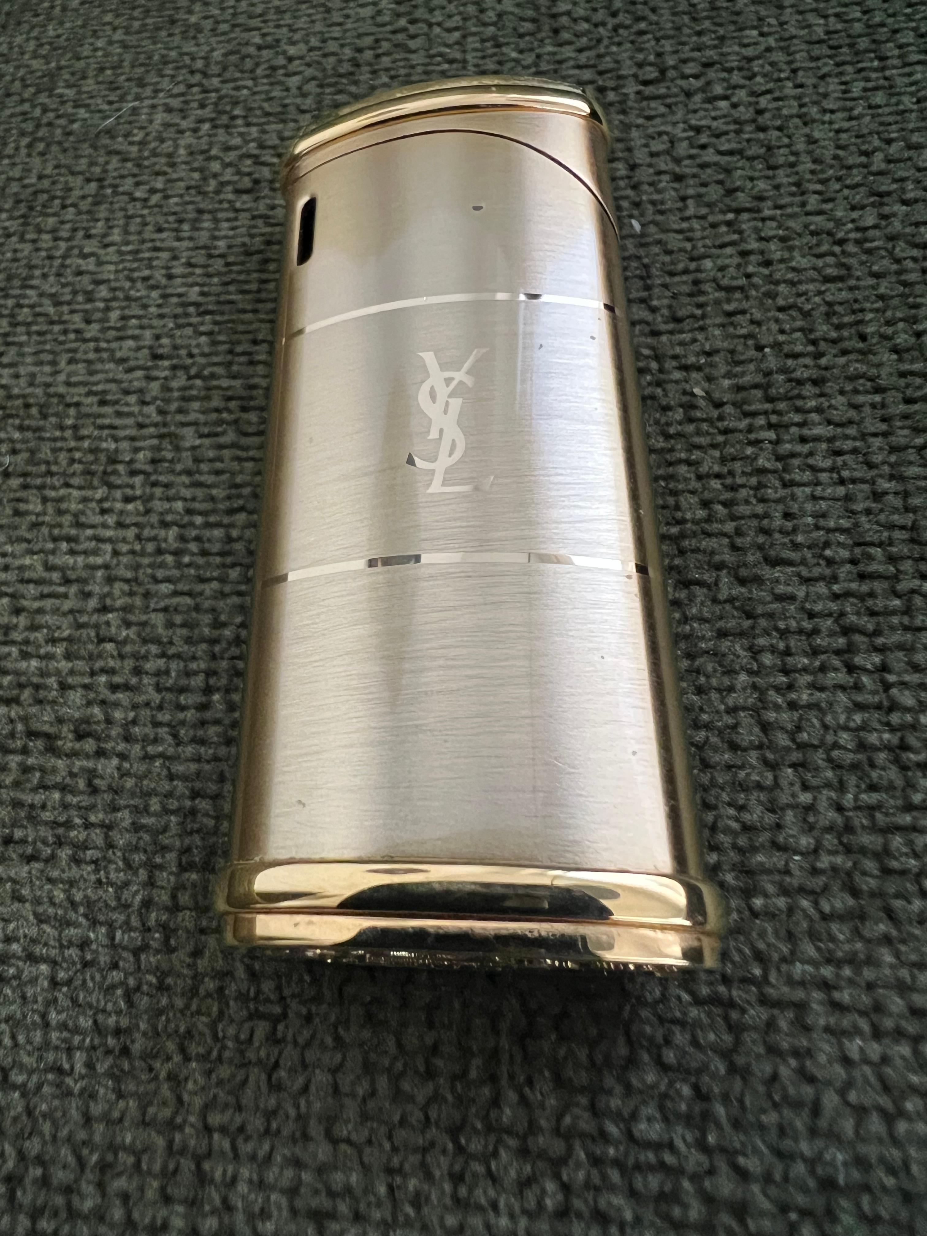Vintage “YSL” Yves Saint Laurent Retro Cigarette Case & Lighter Set  “Circa 1980 10