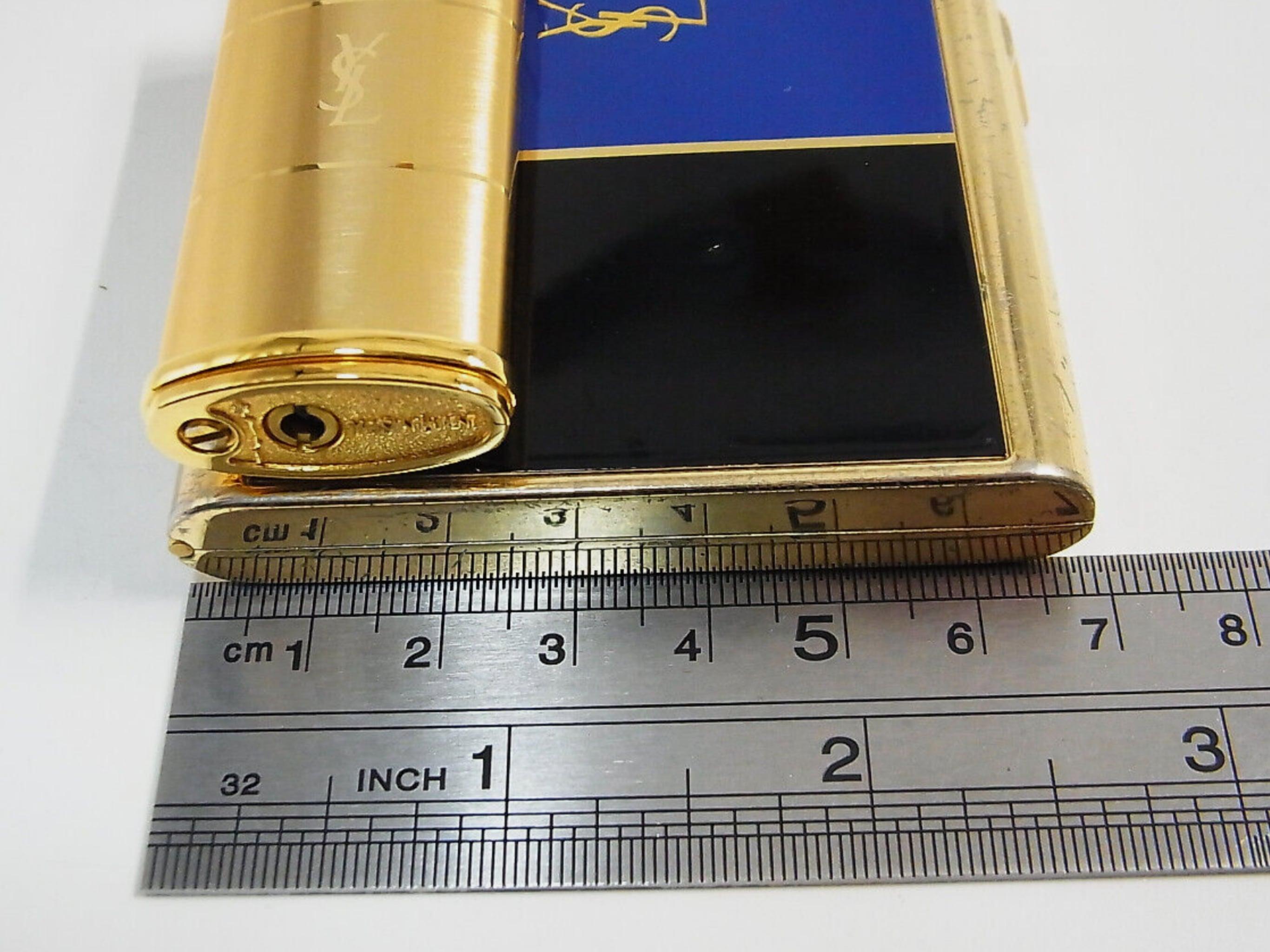 Art Deco Vintage “YSL” Yves Saint Laurent Retro Cigarette Case & Lighter Set  “Circa 1980