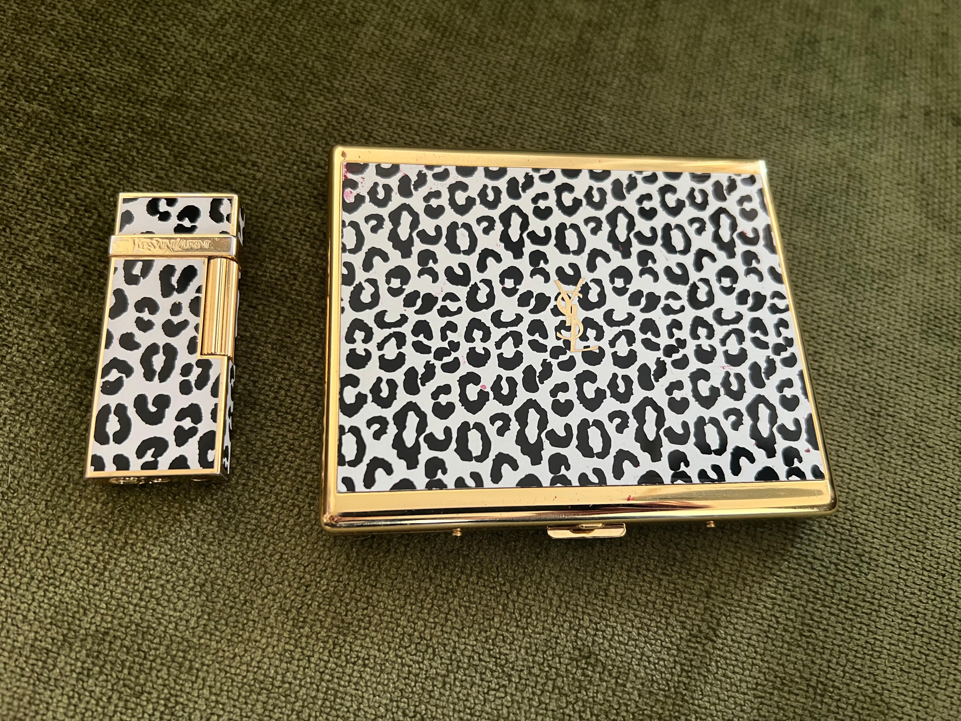 Vintage “YSL” Yves Saint Laurent Retro Cigarette Case & Lighter Set  “Circa 1980 1