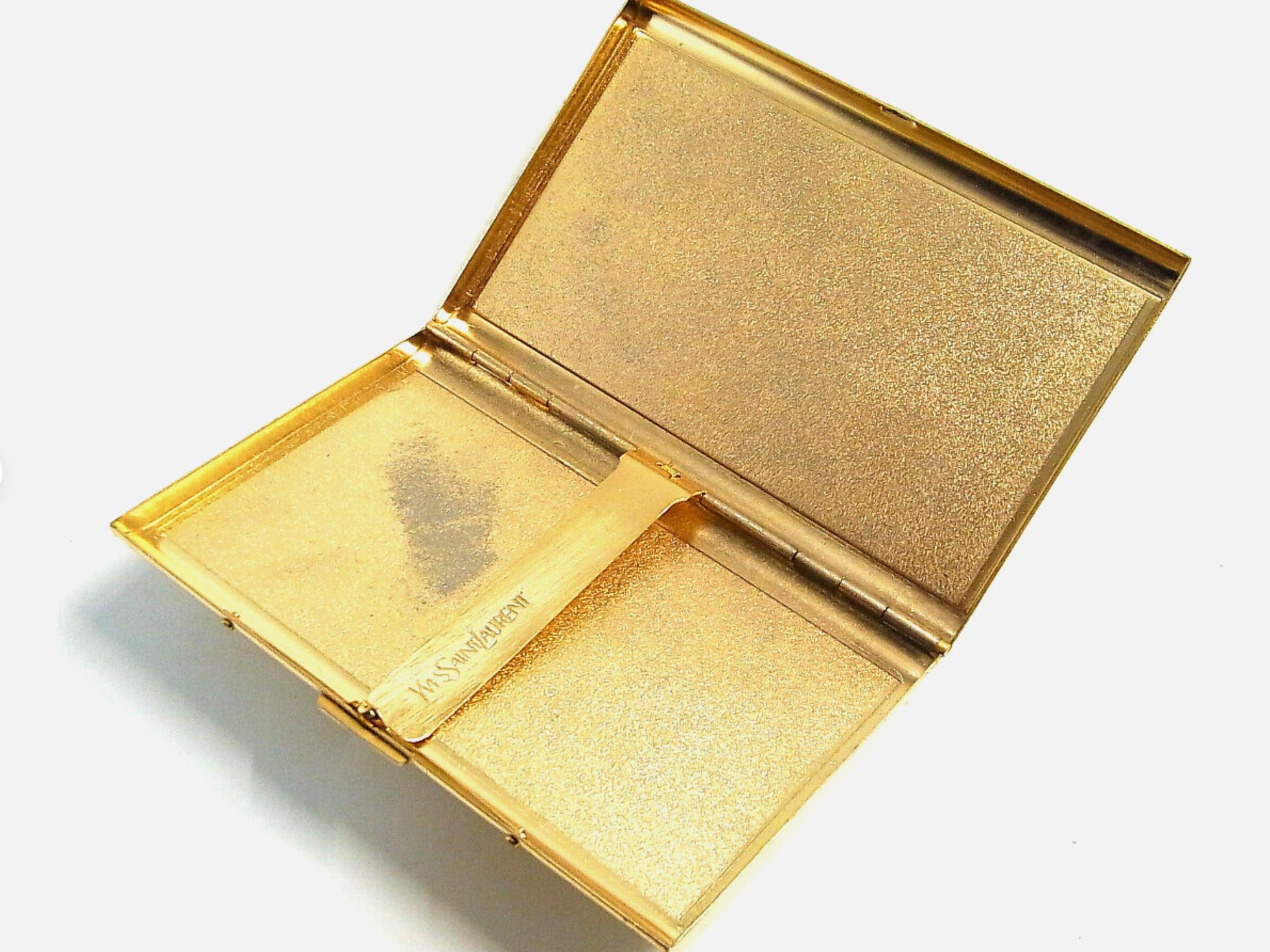 Women's or Men's Vintage “YSL” Yves Saint Laurent Retro Cigarette Case & Lighter Set  “Circa 1980