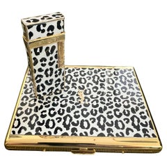 Vintage “YSL” Yves Saint Laurent Retro Cigarette Case & Lighter Set  “Circa 1980