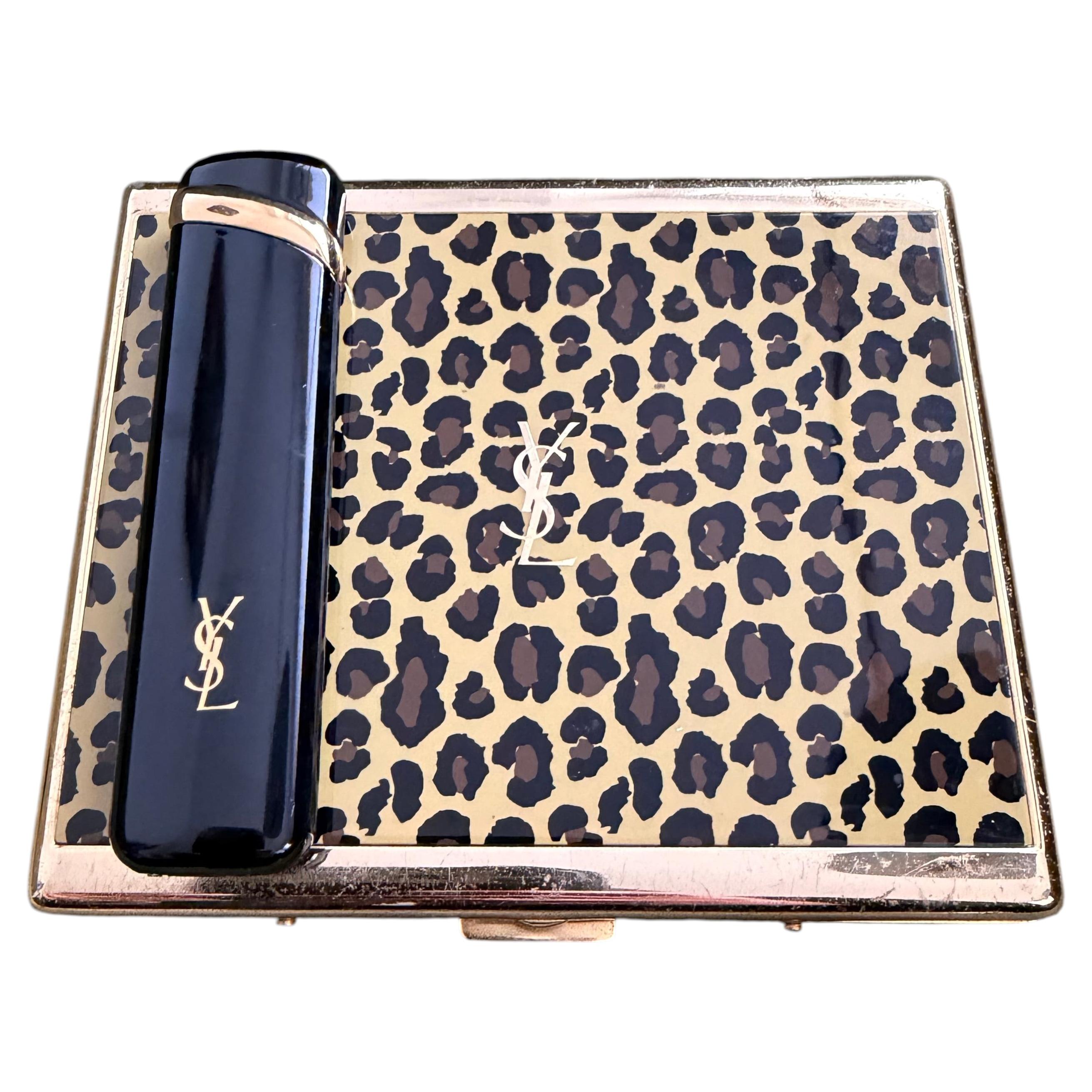 Vintage “YSL” Yves Saint Laurent Retro Cigarette Case & YSL Lighter Set