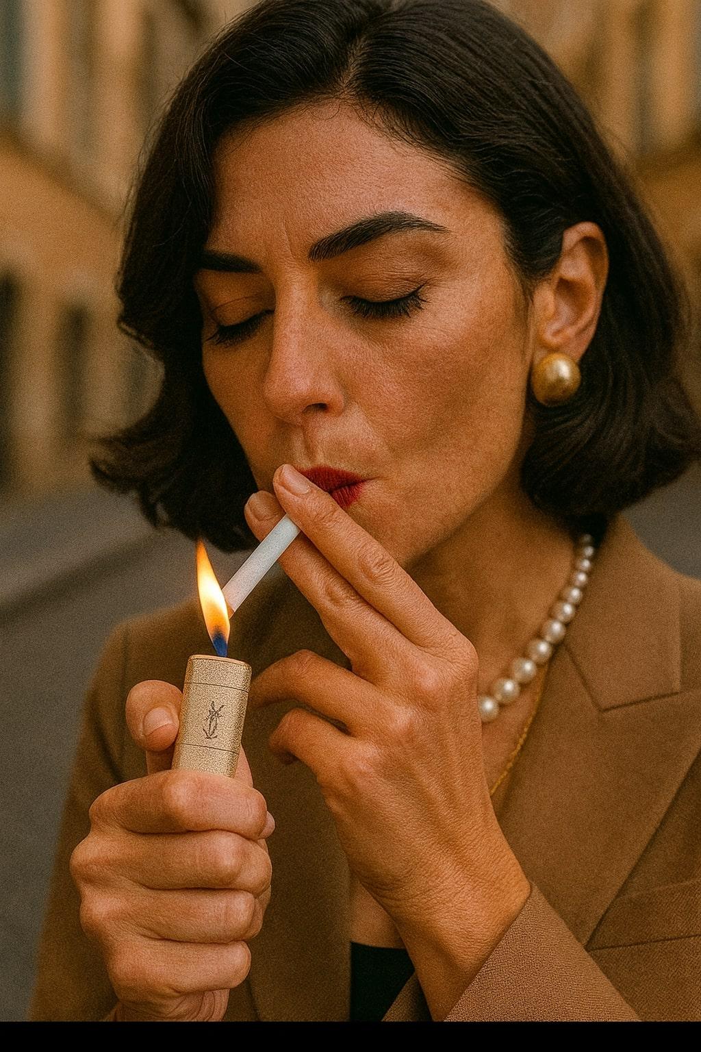 Vintage “YSL” Yves Saint Laurent Retro Cigarette Gold Tone Lighter, Circa 1980s For Sale 10