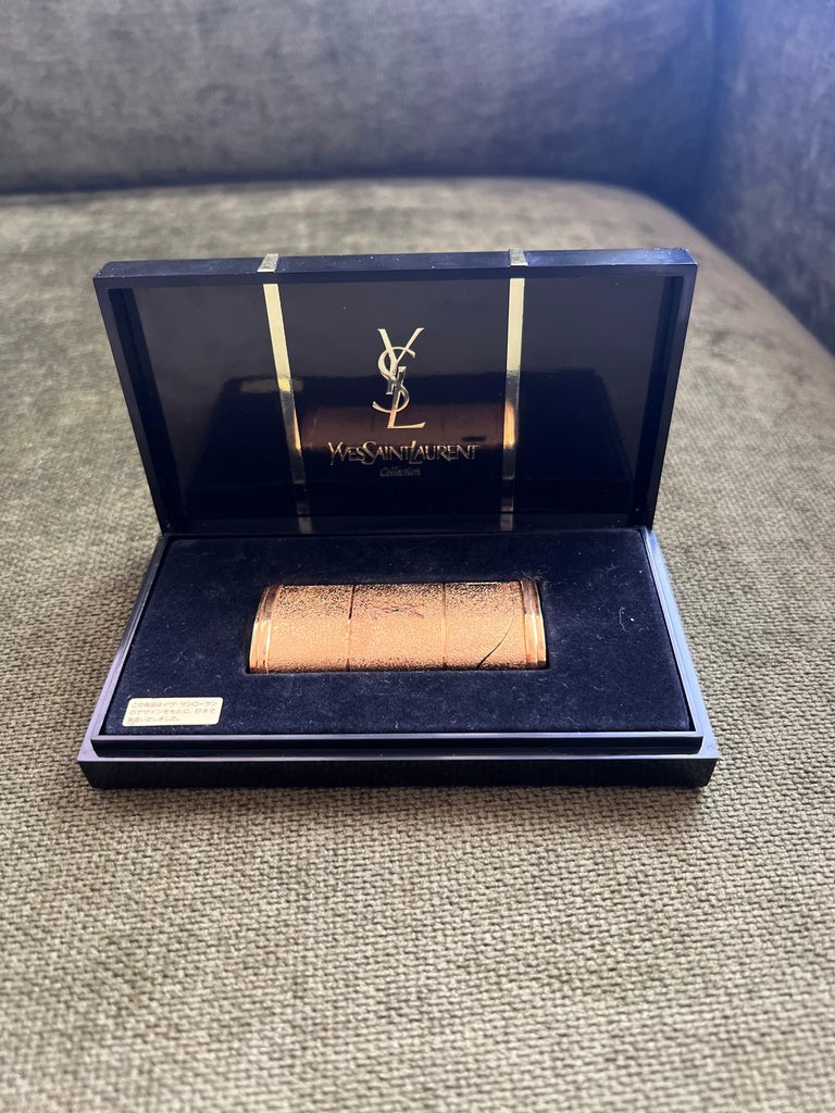 yves saint laurent cigarette lighter Vintage “YSL” Yves Saint Laurent Retro Cigarette Gold Tone Lighter, Circa  1980s