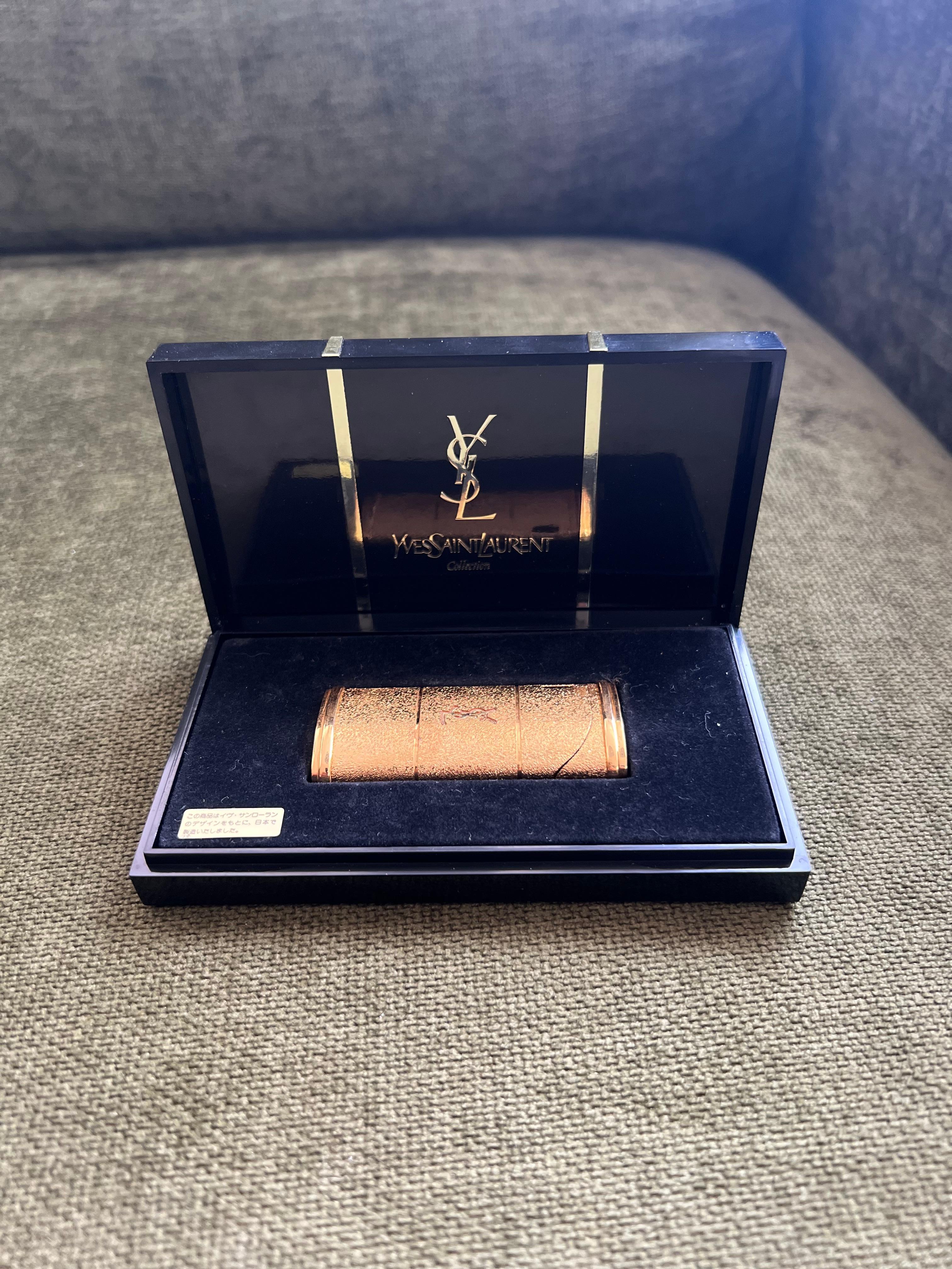Vintage “YSL” Yves Saint Laurent Retro Cigarette Gold Tone Lighter, Circa 1980s For Sale 2