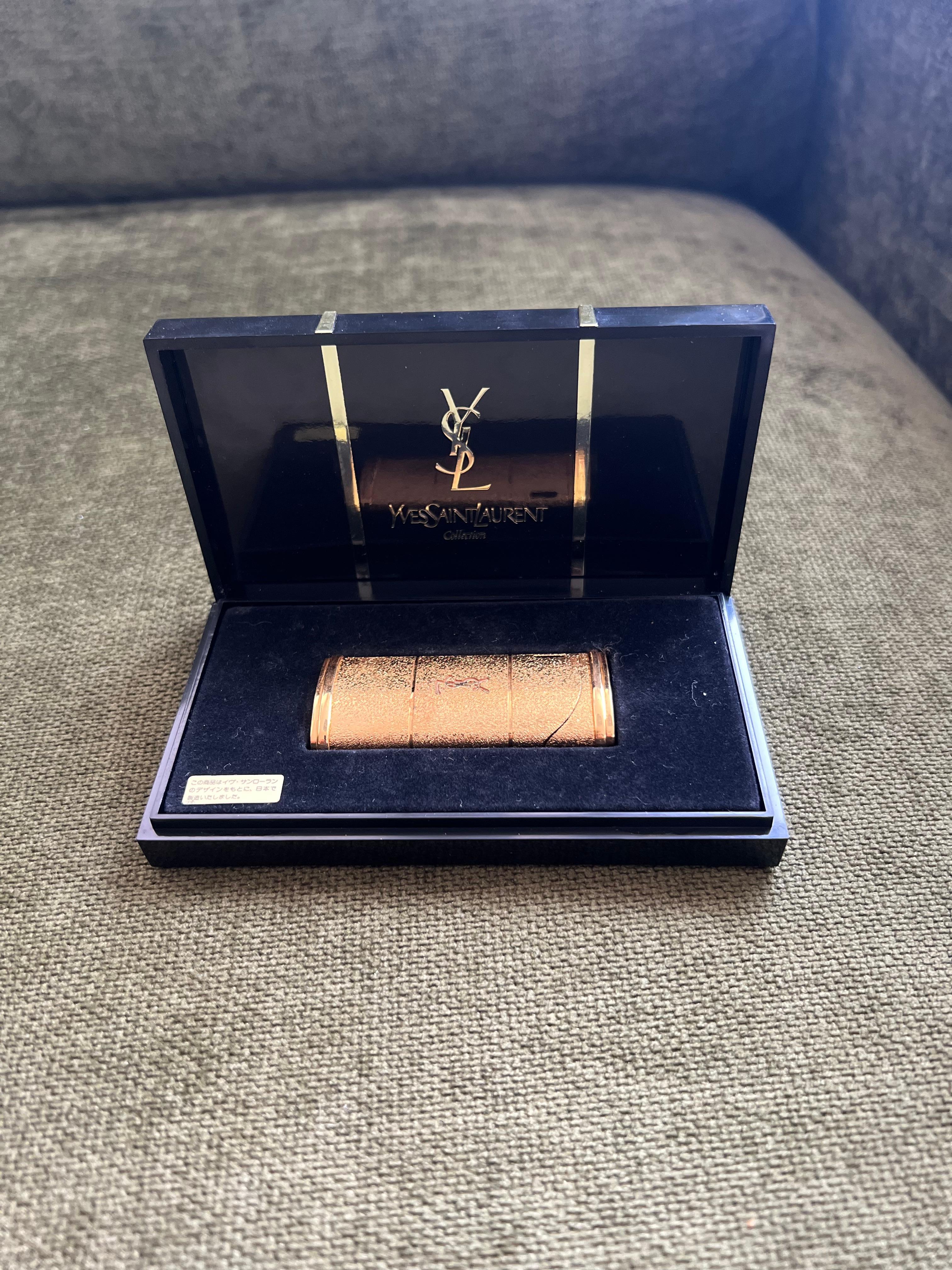 Vintage “YSL” Yves Saint Laurent Retro Cigarette Gold Tone Lighter, Circa 1980s For Sale 3
