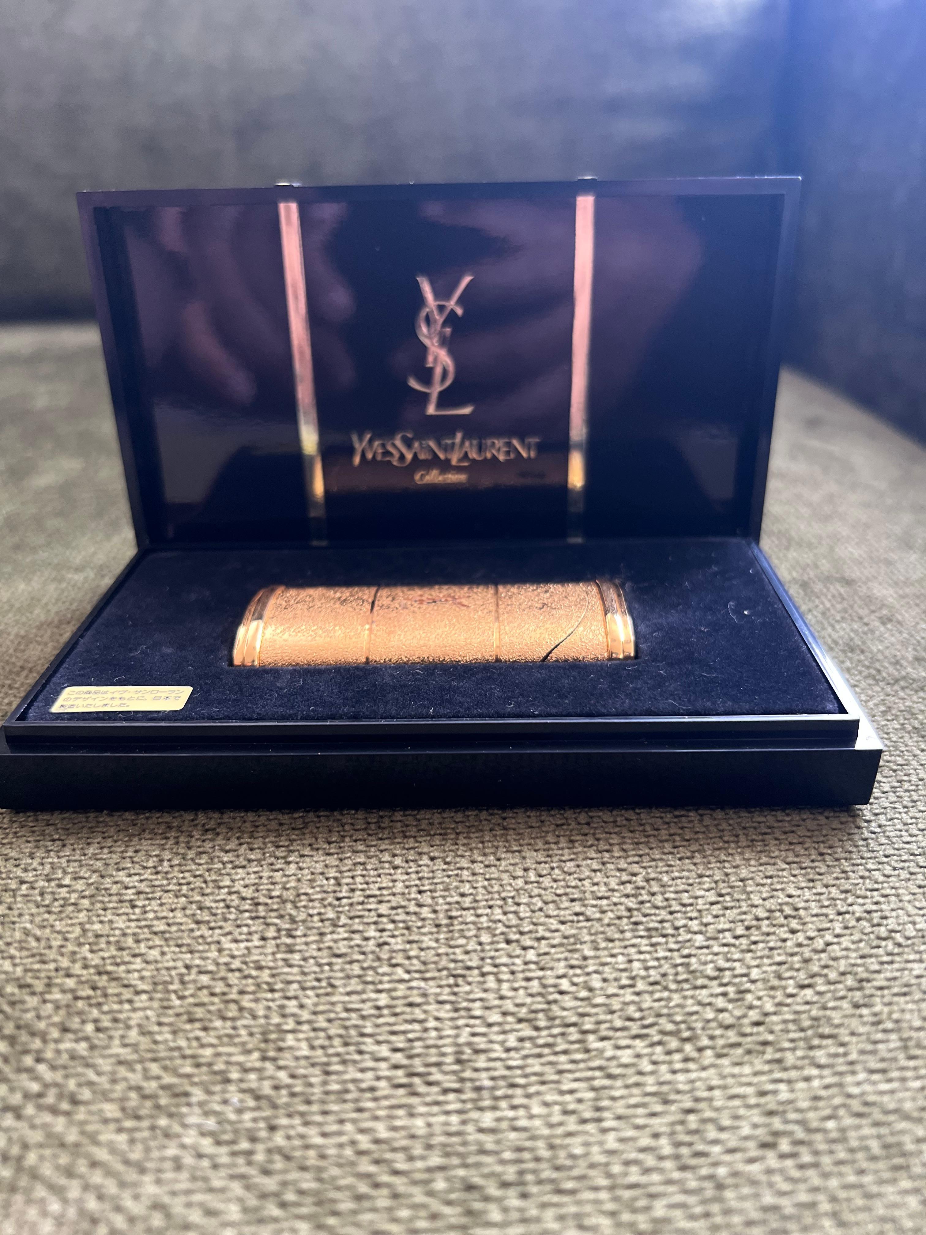 Vintage “YSL” Yves Saint Laurent Retro Cigarette Gold Tone Lighter, Circa 1980s For Sale 4