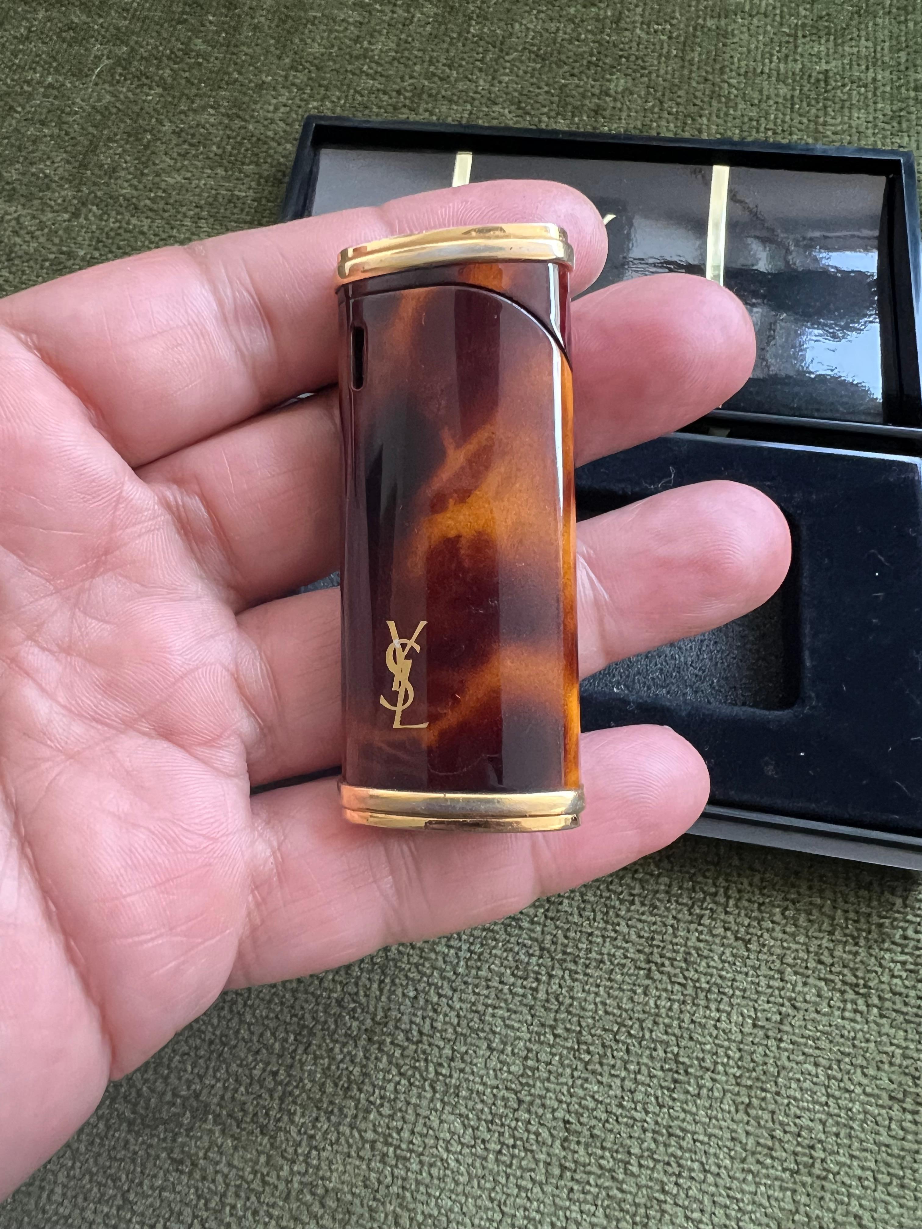 Art Deco Vintage “YSL” Yves Saint Laurent Retro Cigarette Lighter, Circa 1980s Original C For Sale