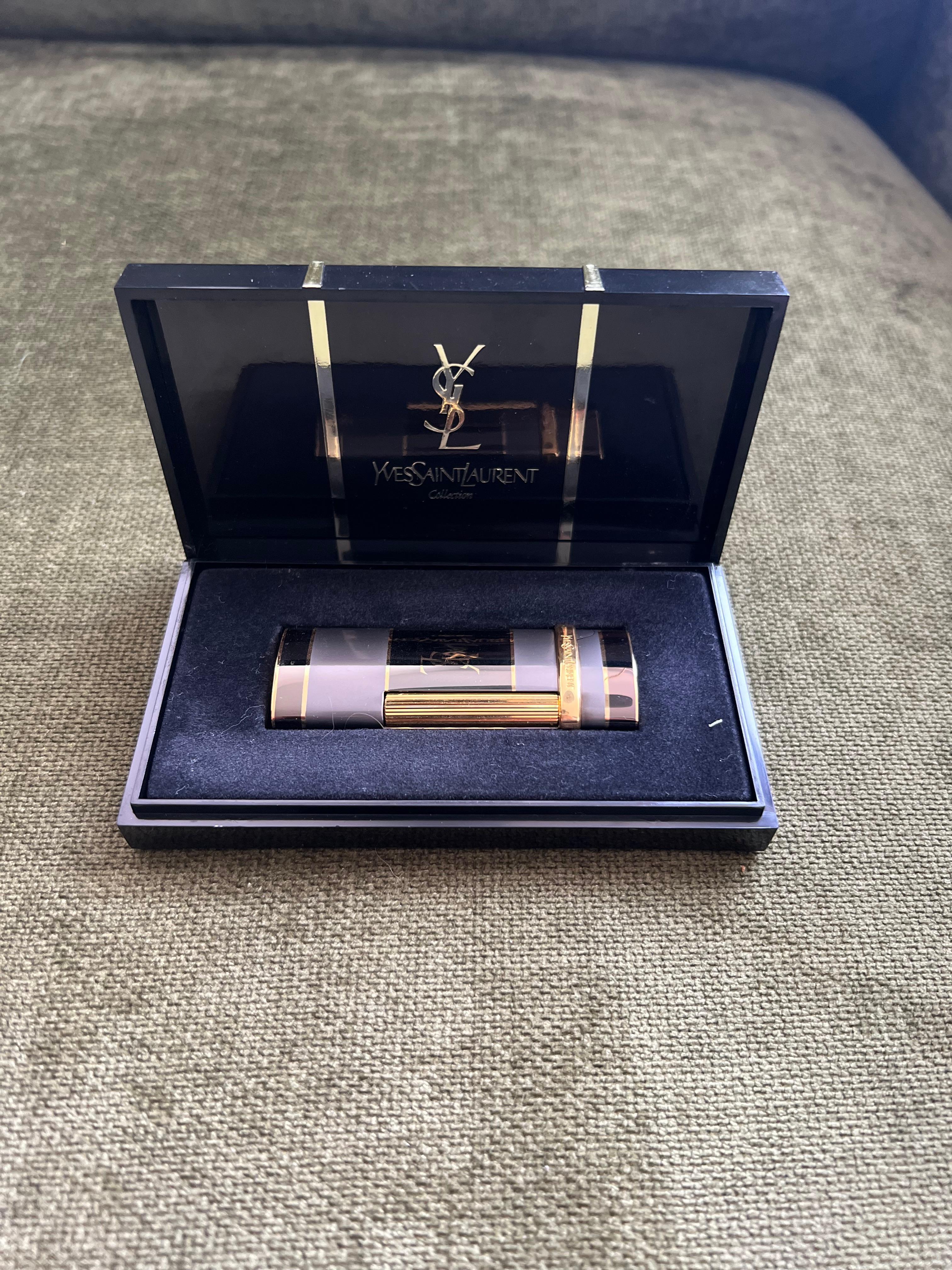 Vintage “YSL” Yves Saint Laurent Retro Cigarette Lighter, Circa 1980s Original C In Excellent Condition For Sale In New York, NY