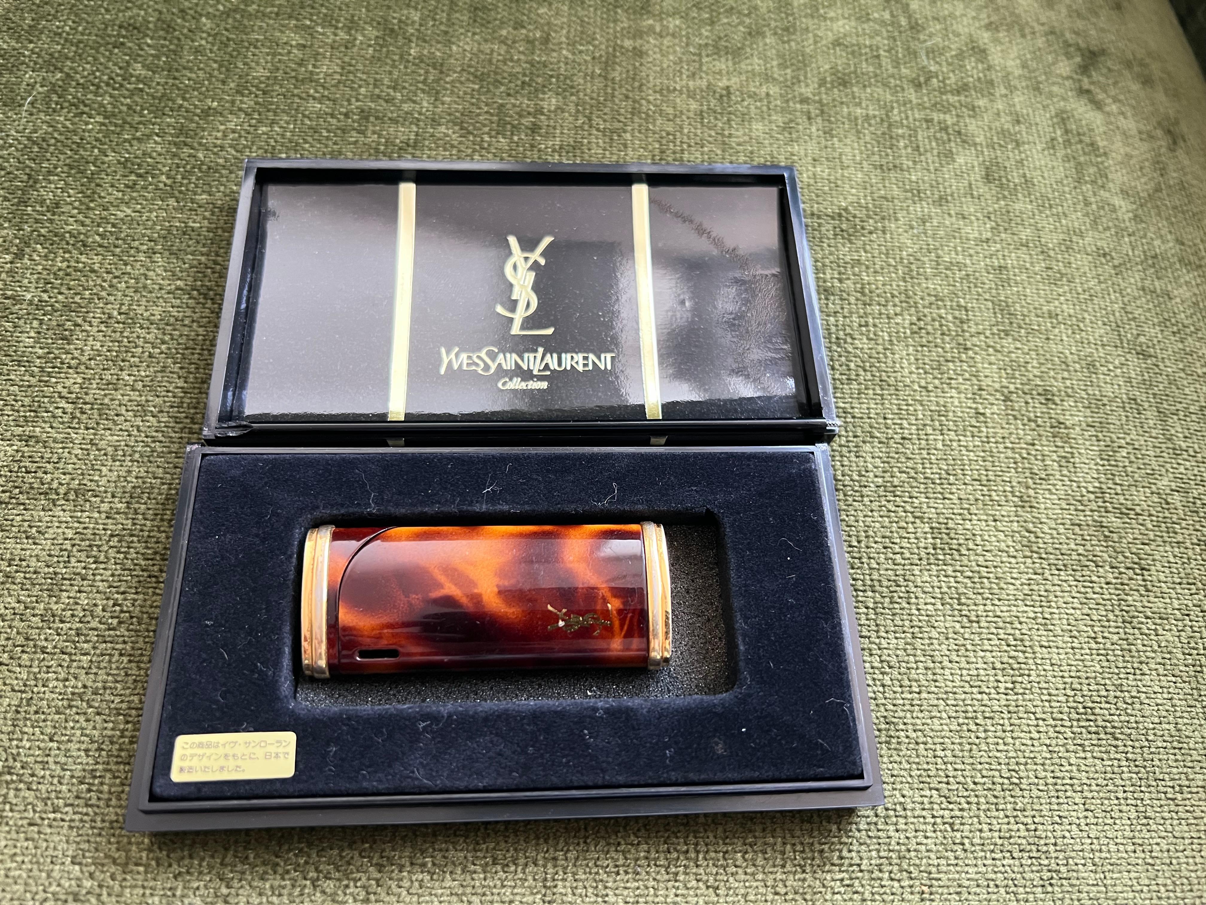 Vintage “YSL” Yves Saint Laurent Retro Cigarette Lighter, Circa 1980s Original C In Excellent Condition For Sale In New York, NY