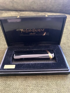 Vintage “YSL” Yves Saint Laurent Retro Lacquer & Gold Lighter, Circa 1980s