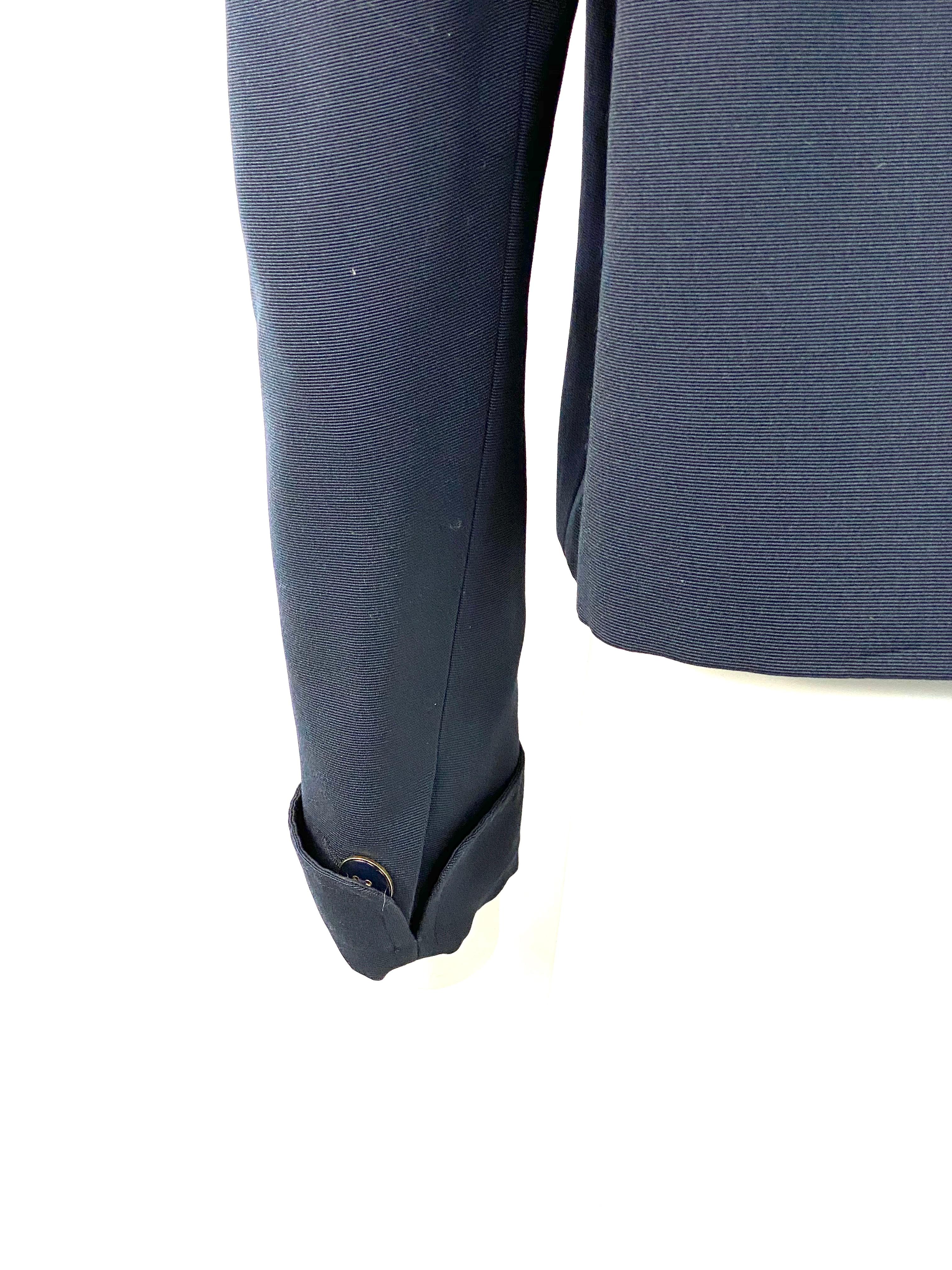 Women's or Men's Vintage YSL Yves Saint Laurent Rive Gauche Navy Blazer Tuxedo Jacket Size 38