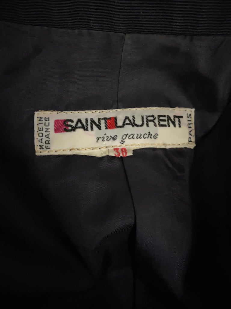 Vintage YSL Yves Saint Laurent Rive Gauche Navy Blazer Tuxedo Jacket ...