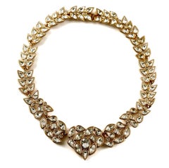 Vintage YSL Yves Saint Laurent Robert Goossens Rhinestone Heart Necklace