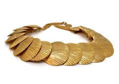 Vintage YSL Yves Saint Laurent Robert Goossens Scallop Shell Choker Necklace