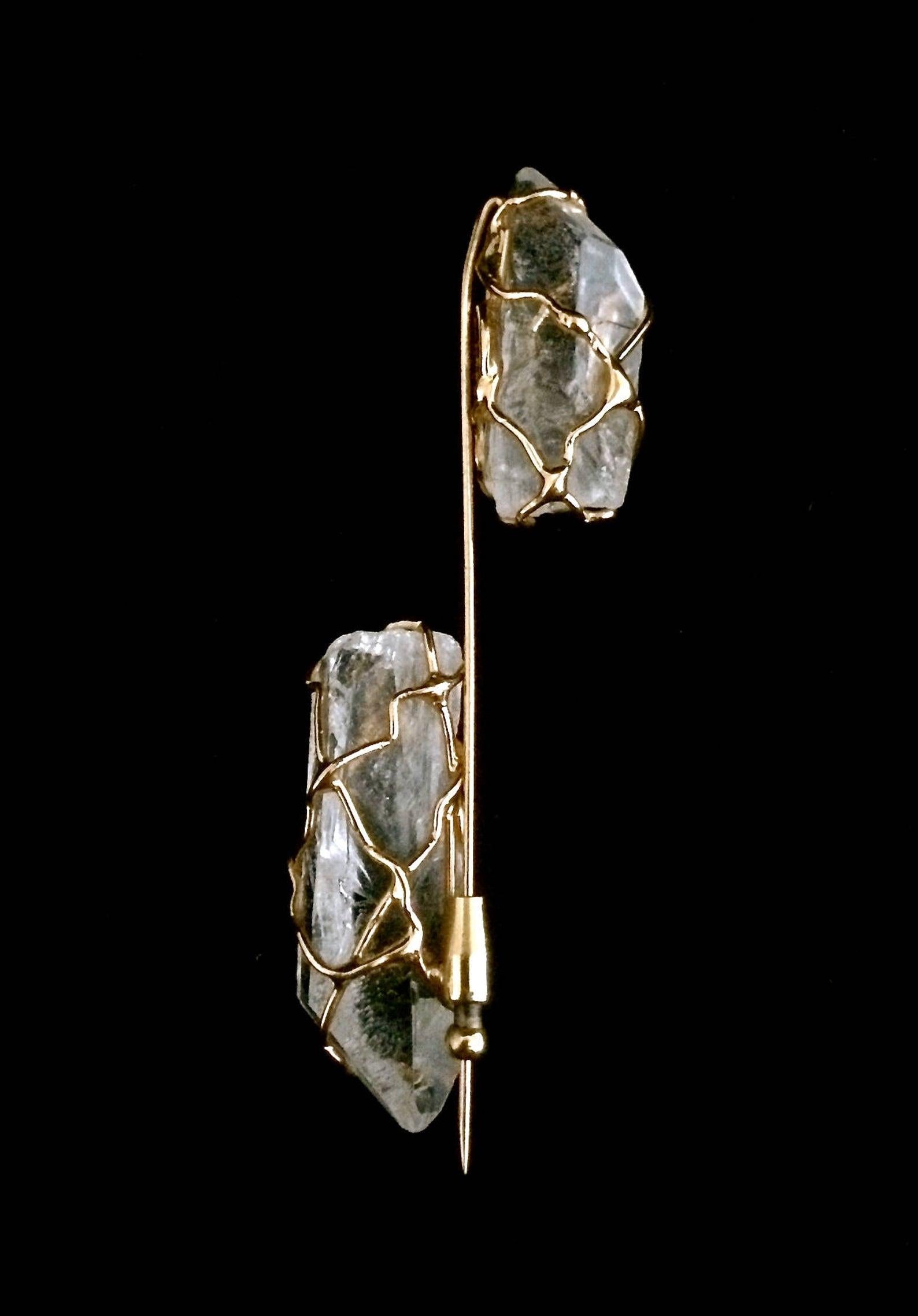 Vintage YSL Yves Saint Laurent Rock Crystal by Robert Goossens Brooch 2