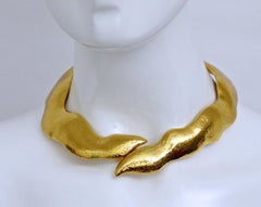 Vintage YSL Yves Saint Laurent Snake Rigid Choker Necklace