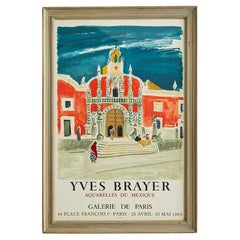 Vintage Yves Brayer "Aquarelles du Mexique” Exhibition Poster, France, 1964