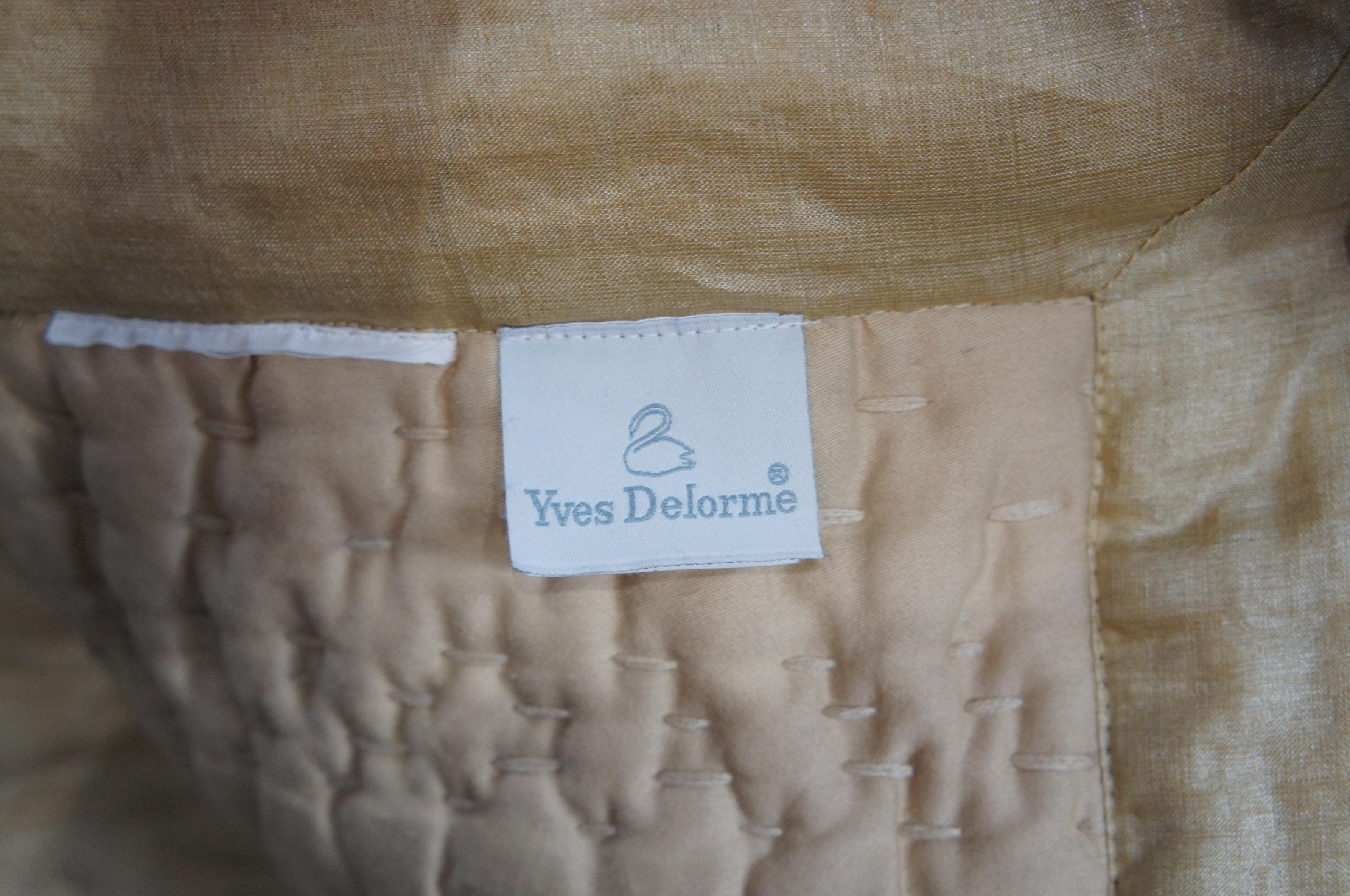 Fabric Vintage Yves Delorme Paris King Size Comforter Bedspread Coverlet Blanket 110