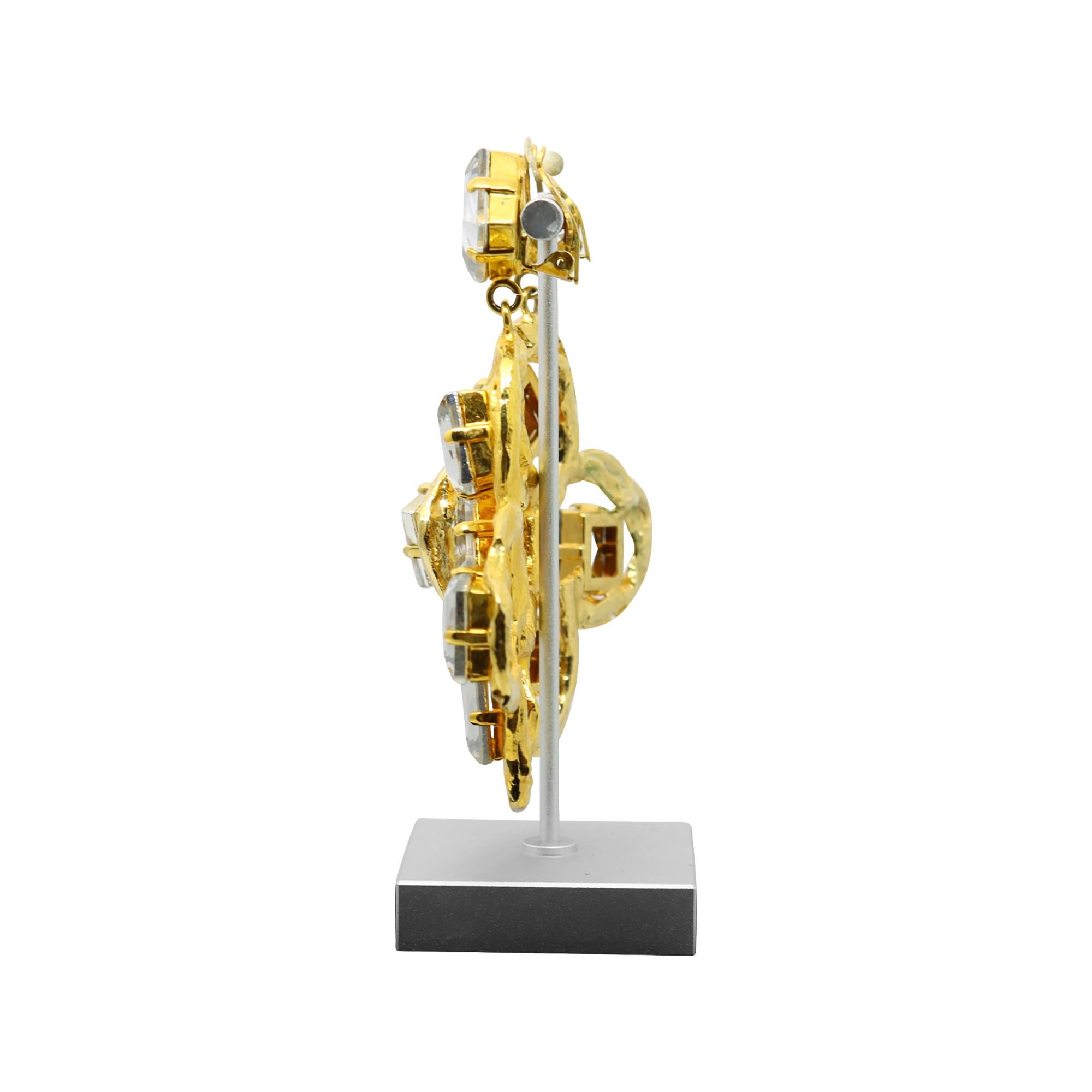 Yves Saint Lauren YSL d'oro d'epoca  Couture con grandi cristalli, circa anni '80 in vendita 5