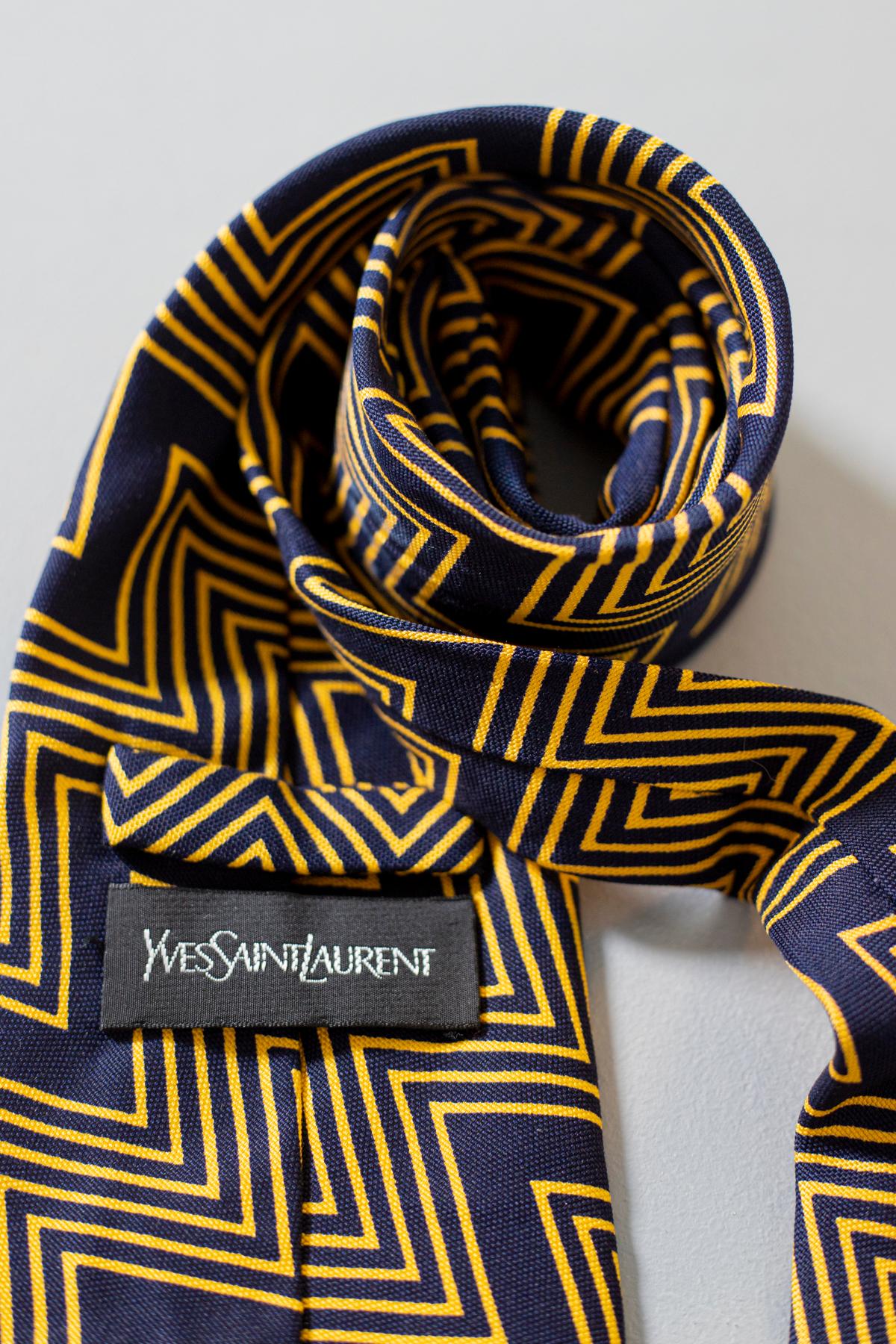 Vintage Yves Saint Laurent 100% silk tie  1