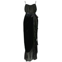 Vintage Yves Saint Laurent 1970
s Chiffon 
Dot Skirt Ensemble