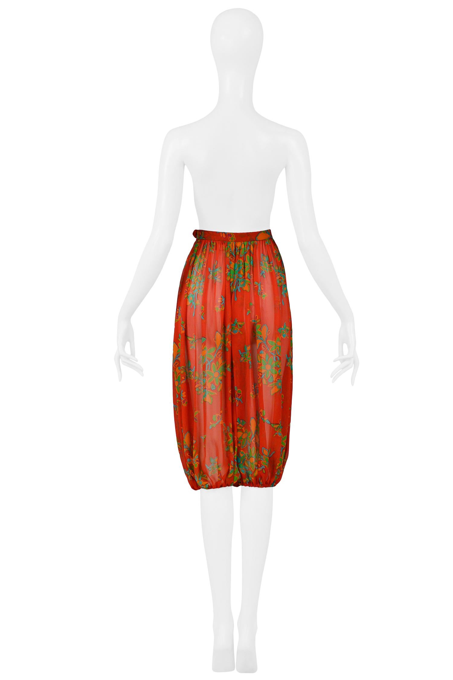 Vintage Yves Saint Laurent 1973 Floral Harem Pants In Excellent Condition In Los Angeles, CA