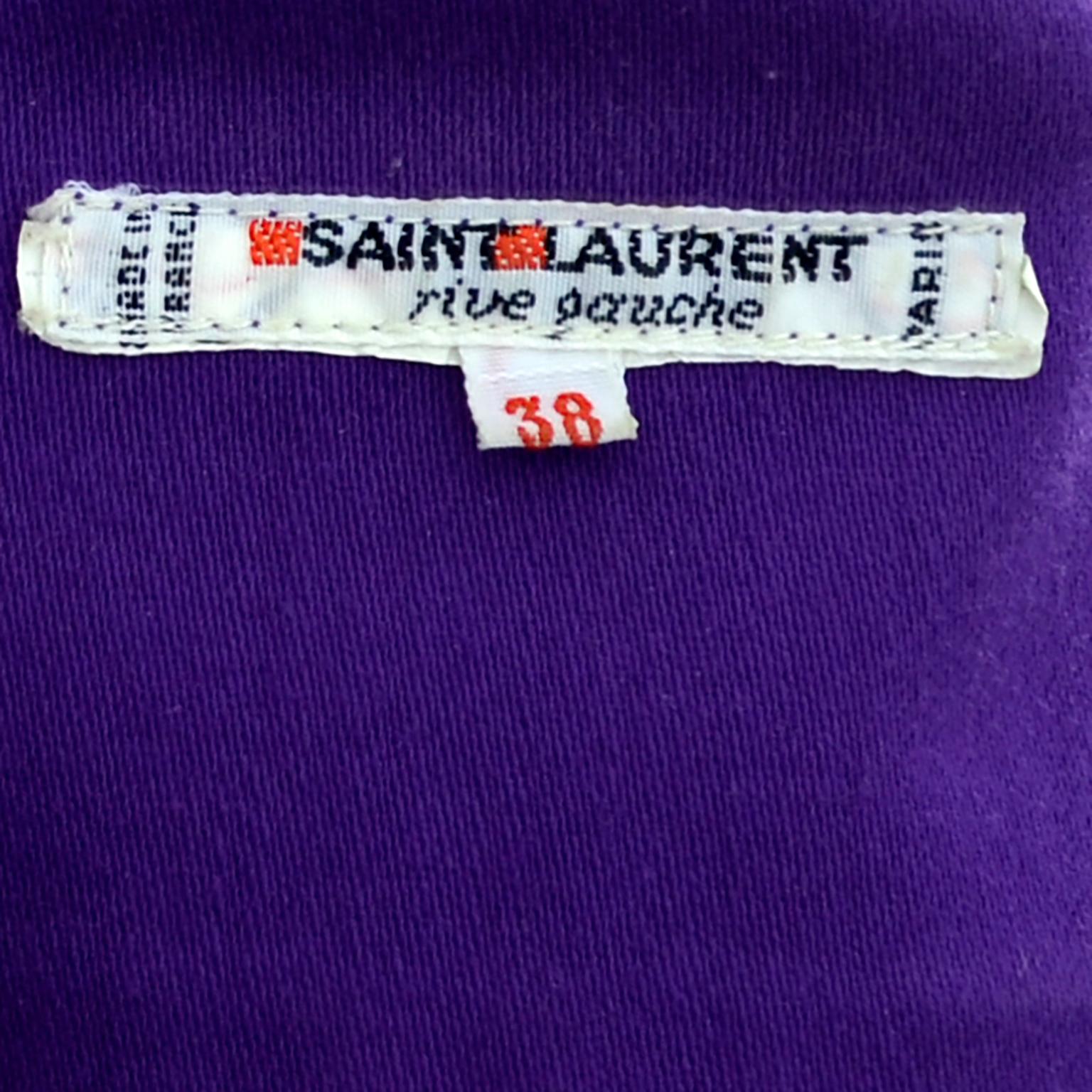 Vintage Yves Saint Laurent 1985 Runway Purple 2pc Pants & Jacket Outfit  8
