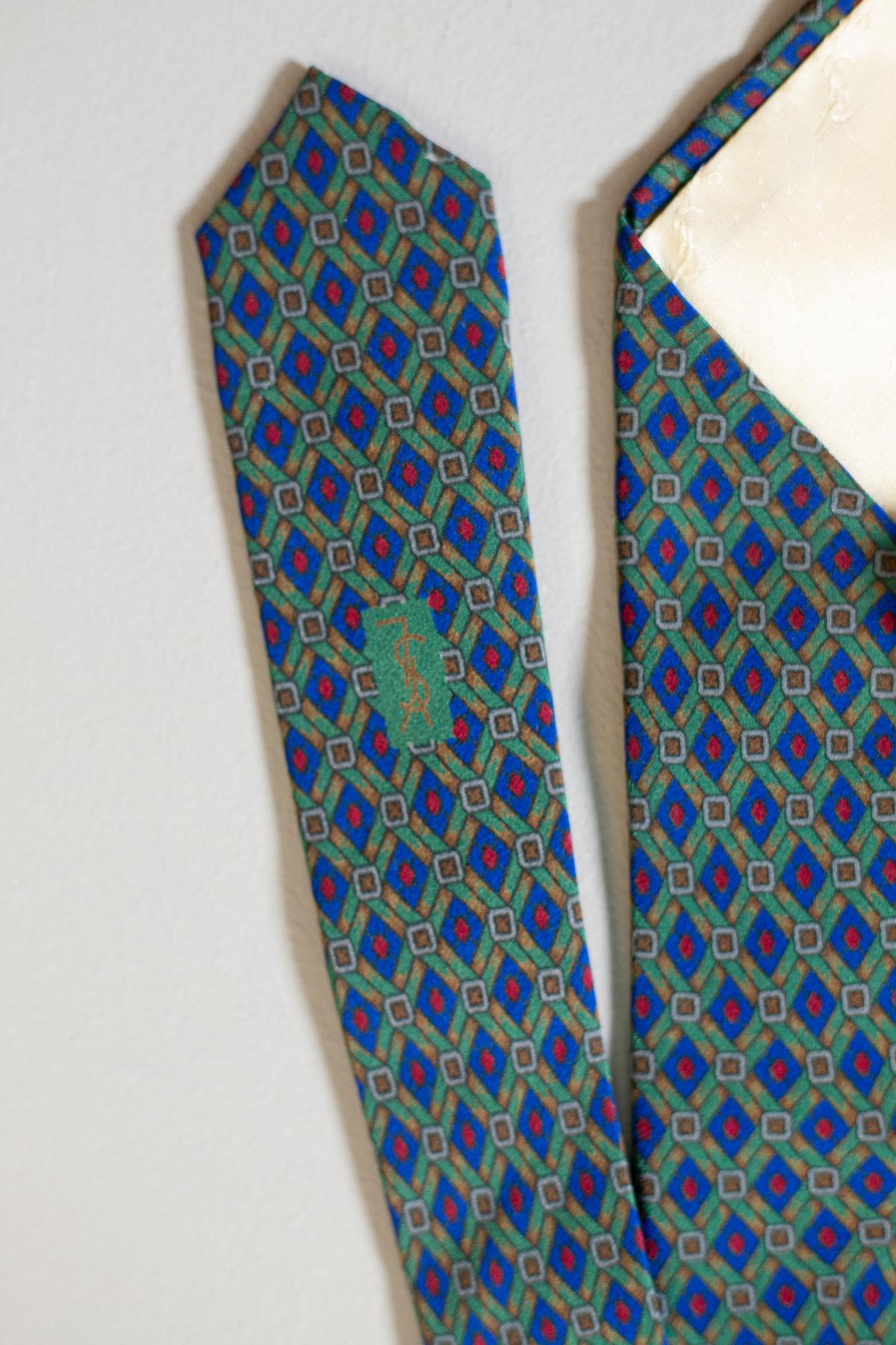 Vintage Yves Saint Laurent Krawatte aus Vollseide im Zustand „Gut“ im Angebot in Milano, IT