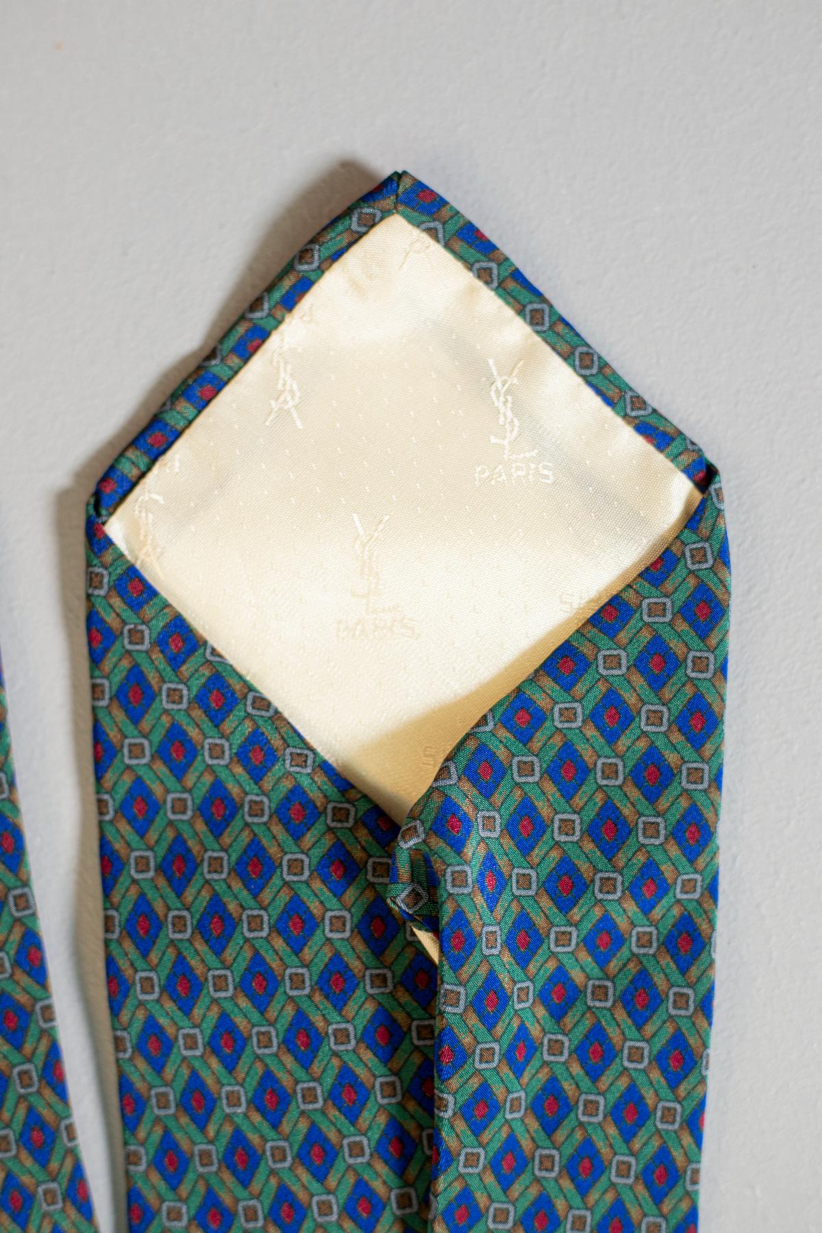 Vintage Yves Saint Laurent Krawatte aus Vollseide Herren im Angebot