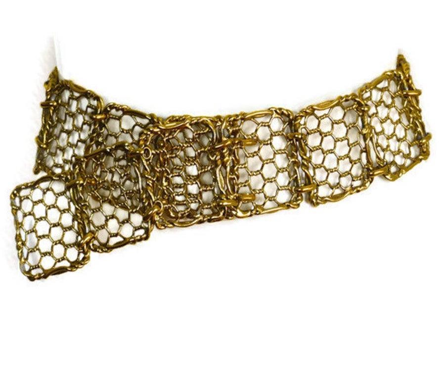 Vintage YVES SAINT LAURENT Articulated Mesh Belt In Excellent Condition For Sale In Kingersheim, Alsace