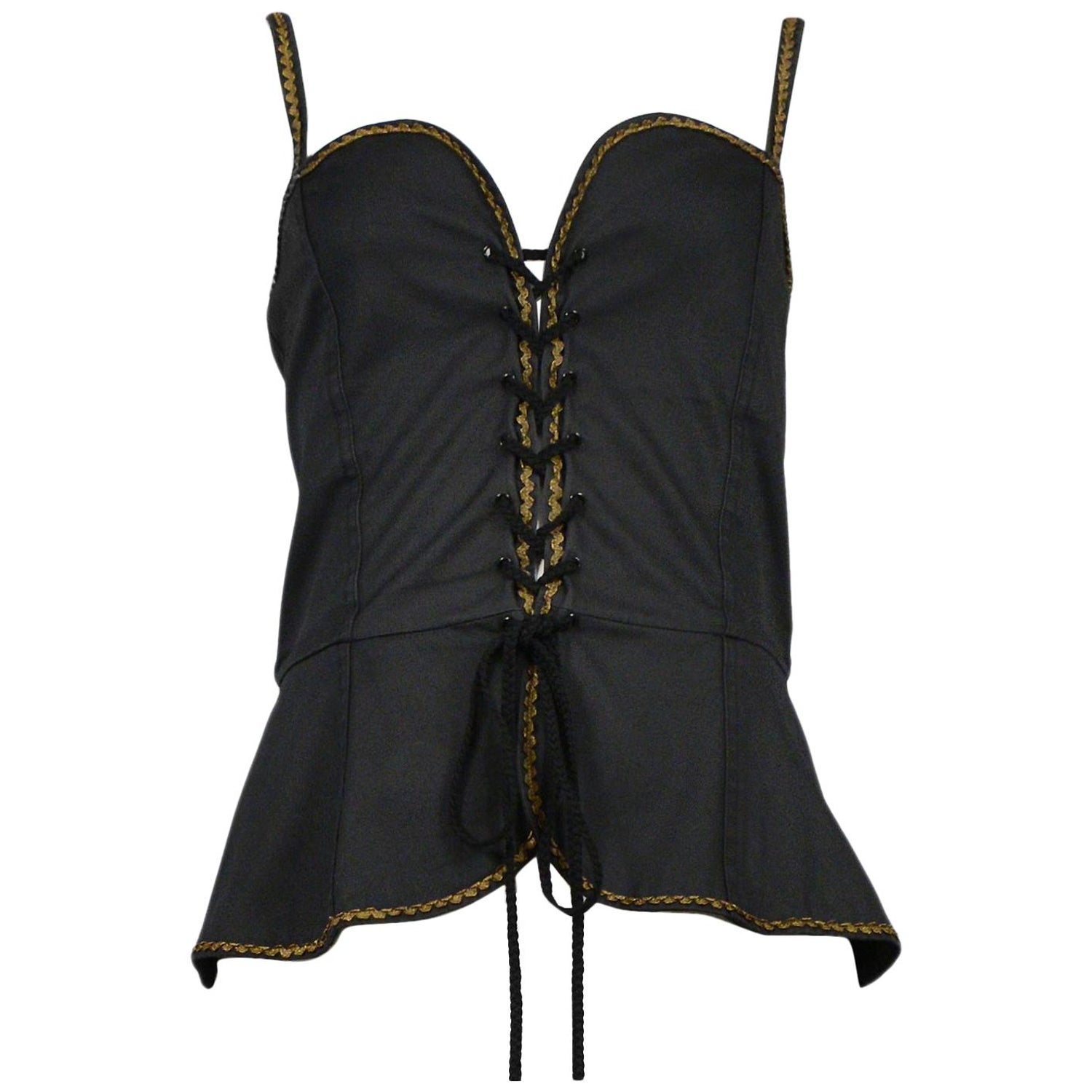Vintage Yves Saint Laurent Black Corset Top at 1stDibs | ysl corset top,  ysl vintage corset, vintage ysl corset