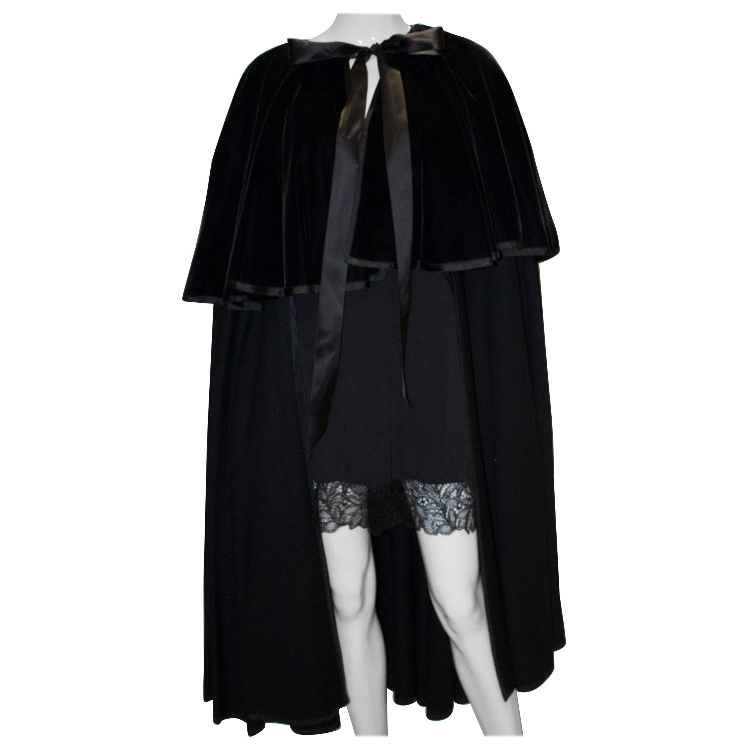 Vintage Yves Saint Laurent Black Evening Cape