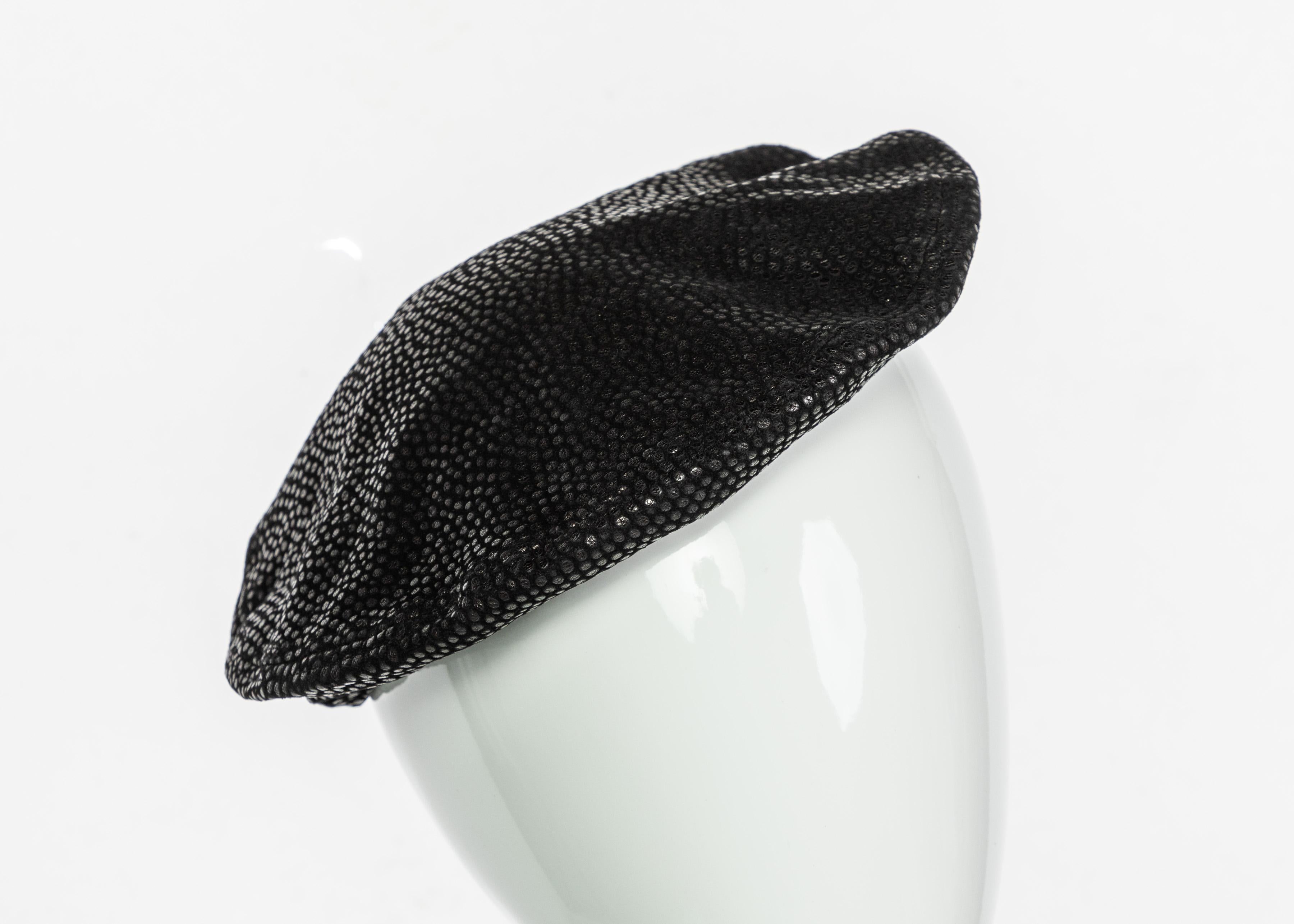 leather black beret