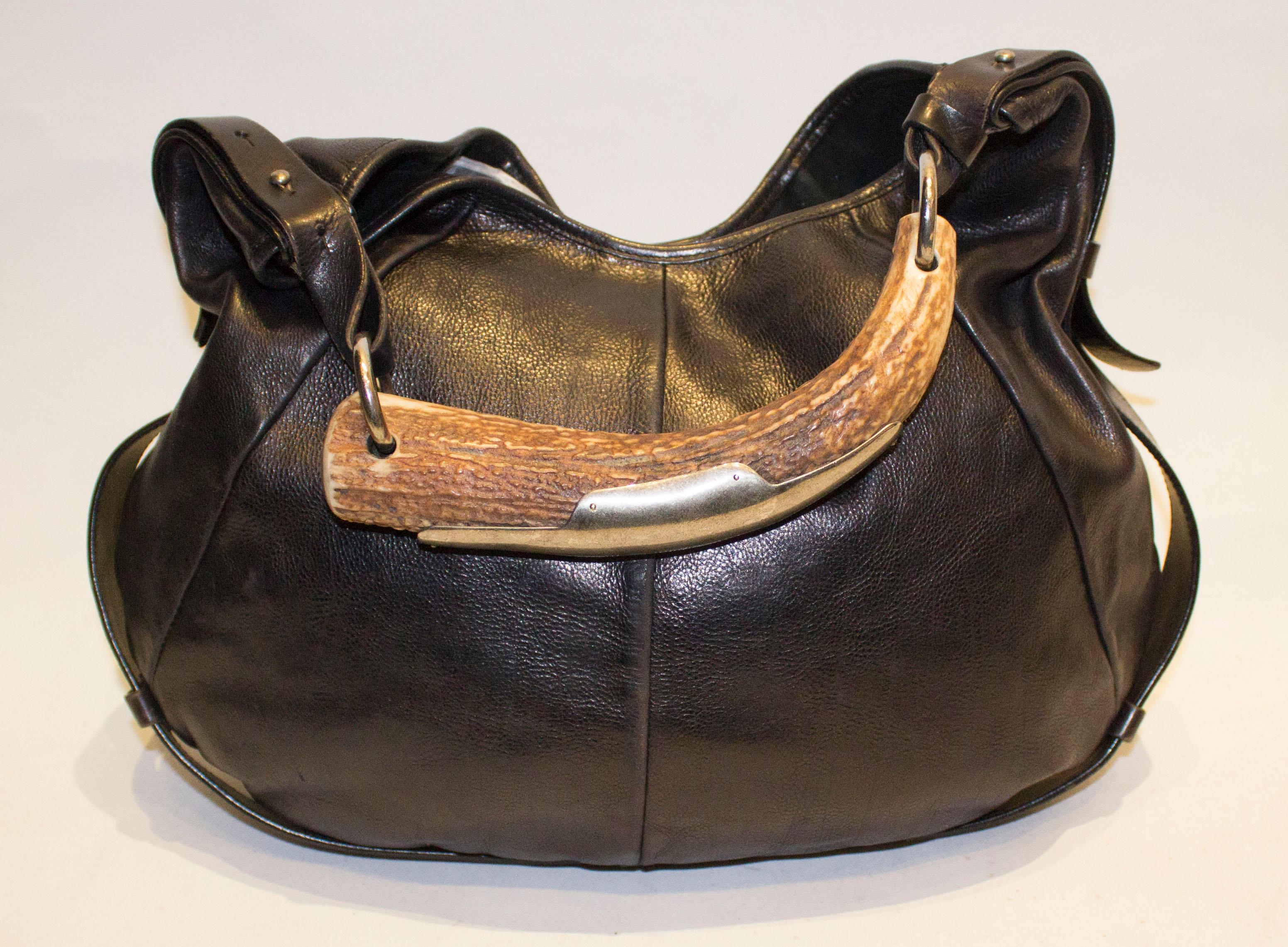 Vintage Yves Saint Laurent schwarz Leder Mombasa Tasche (Schwarz)