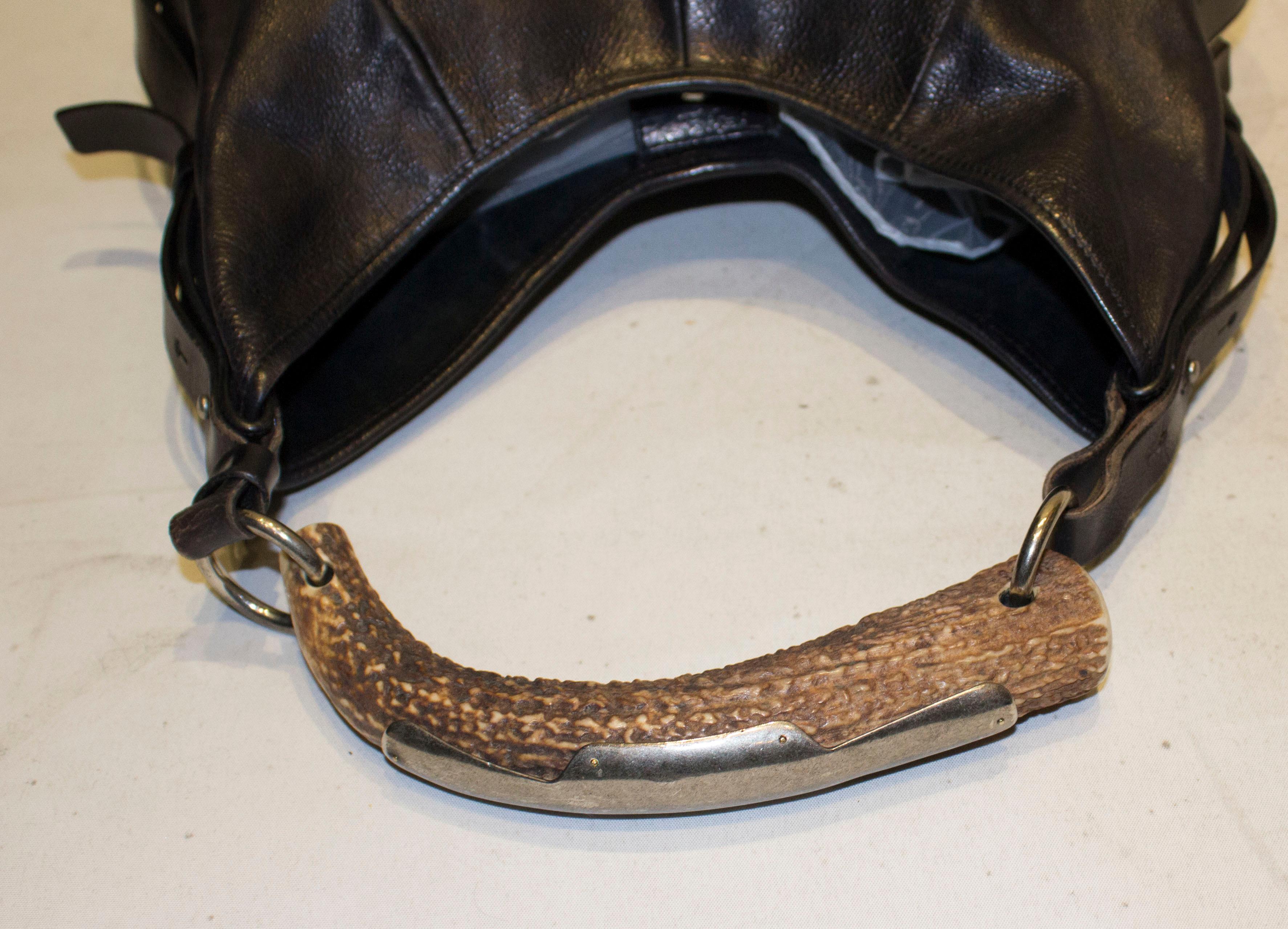 Vintage Yves Saint Laurent schwarz Leder Mombasa Tasche 2