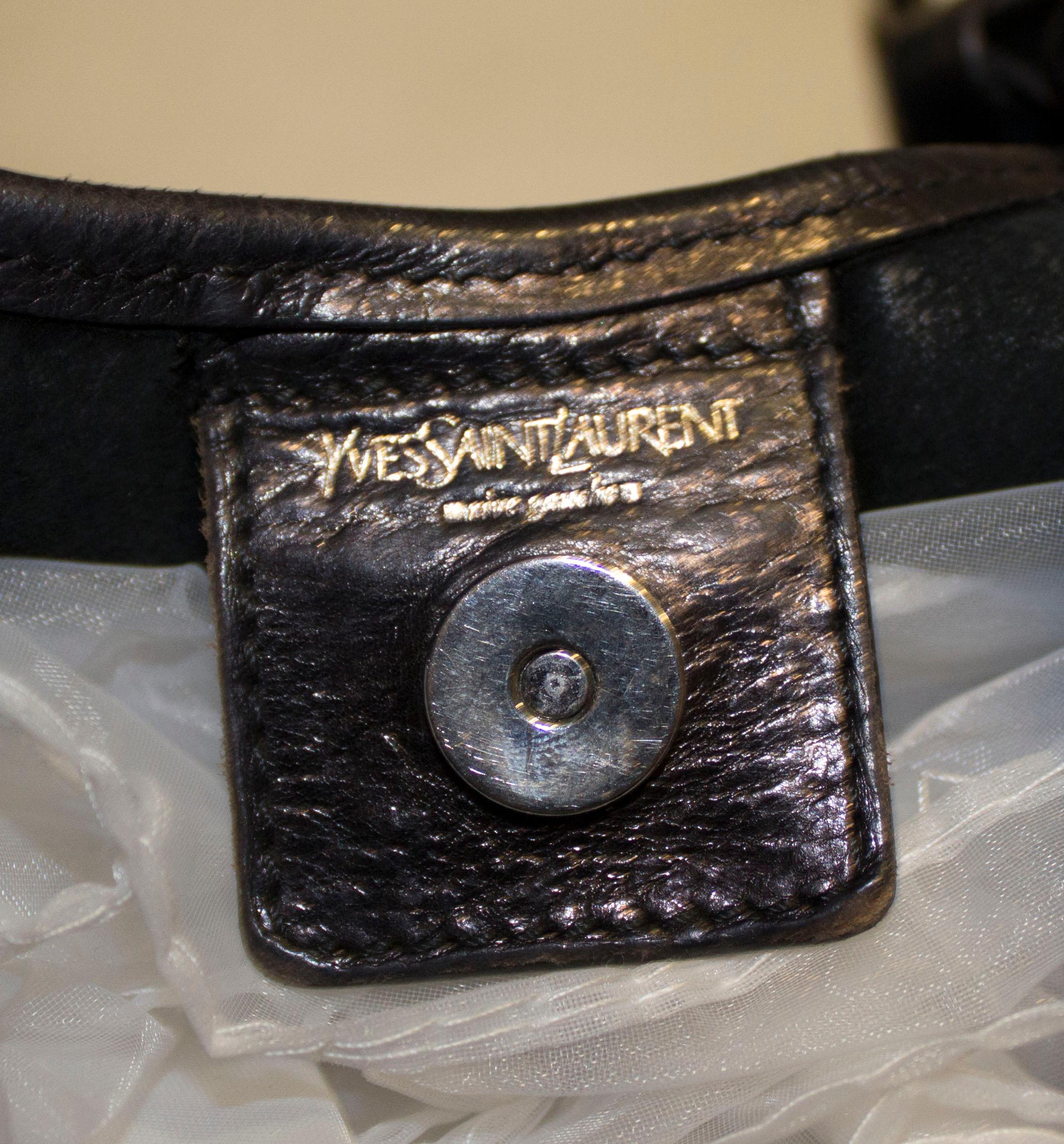 Vintage Yves Saint Laurent schwarz Leder Mombasa Tasche 4