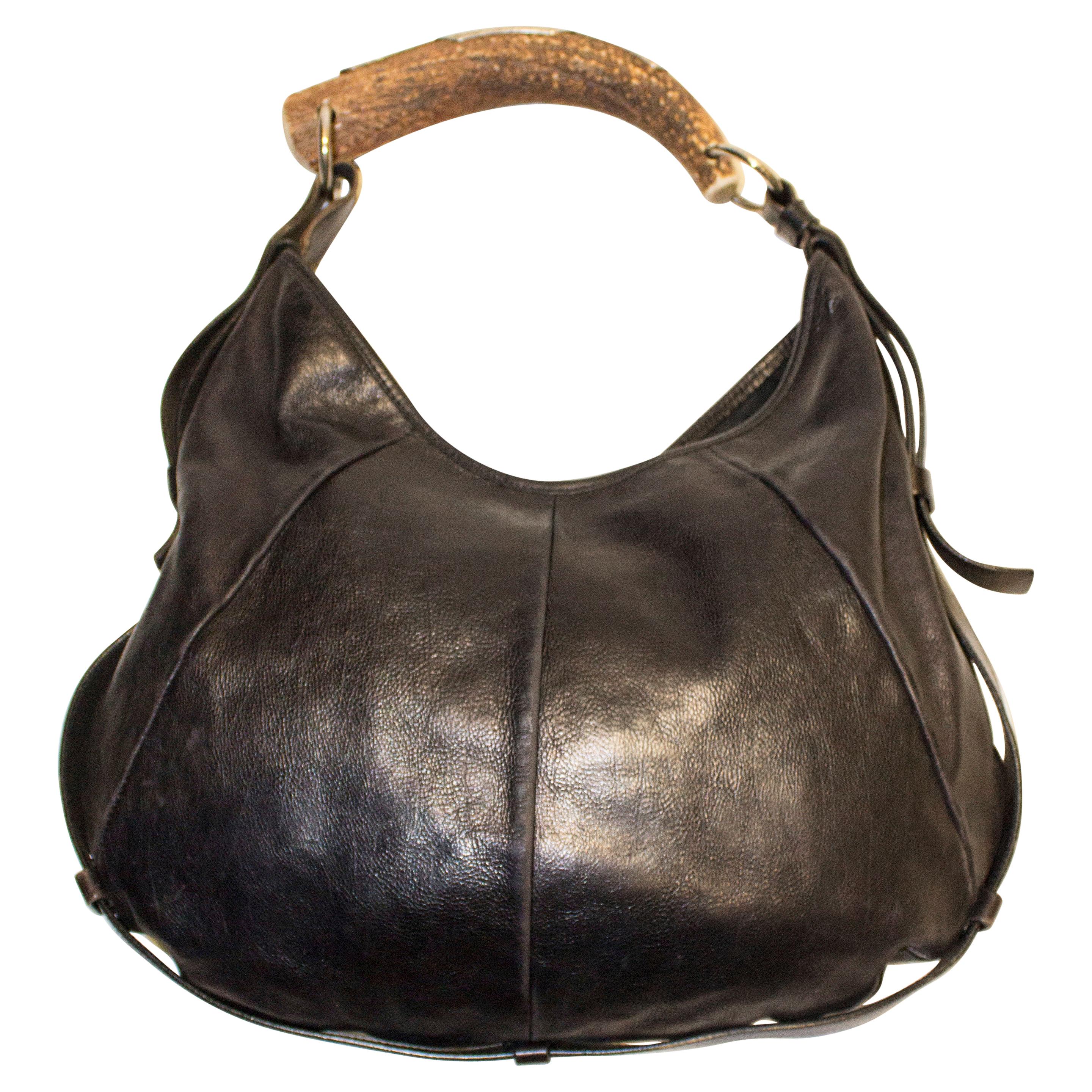 Vintage Yves Saint Laurent black Leather Mombasa Bag