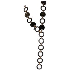Retro Yves Saint Laurent Black Marbled Bakelite Necklace Belt YSL