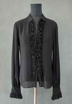 Vintage Yves Saint Laurent Sheer Tuxedo Blouse