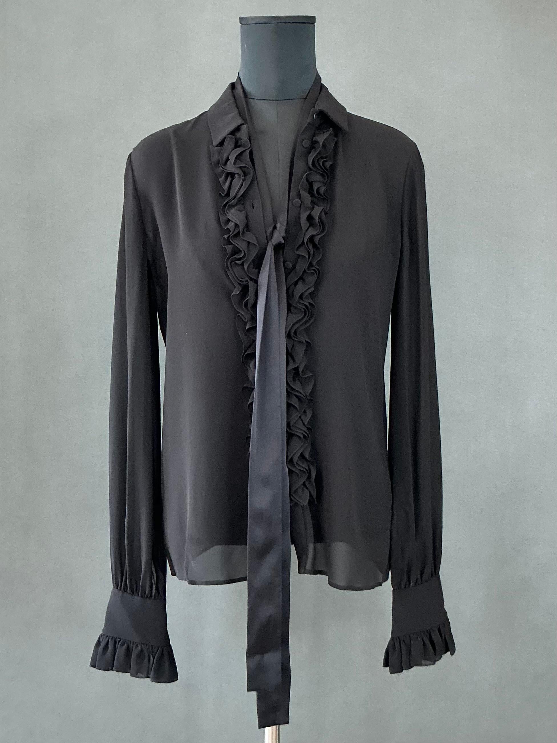 Camicetta da smoking trasparente vintage di Yves Saint Laurent In condizioni buone in vendita a Lake Worth Beach, FL