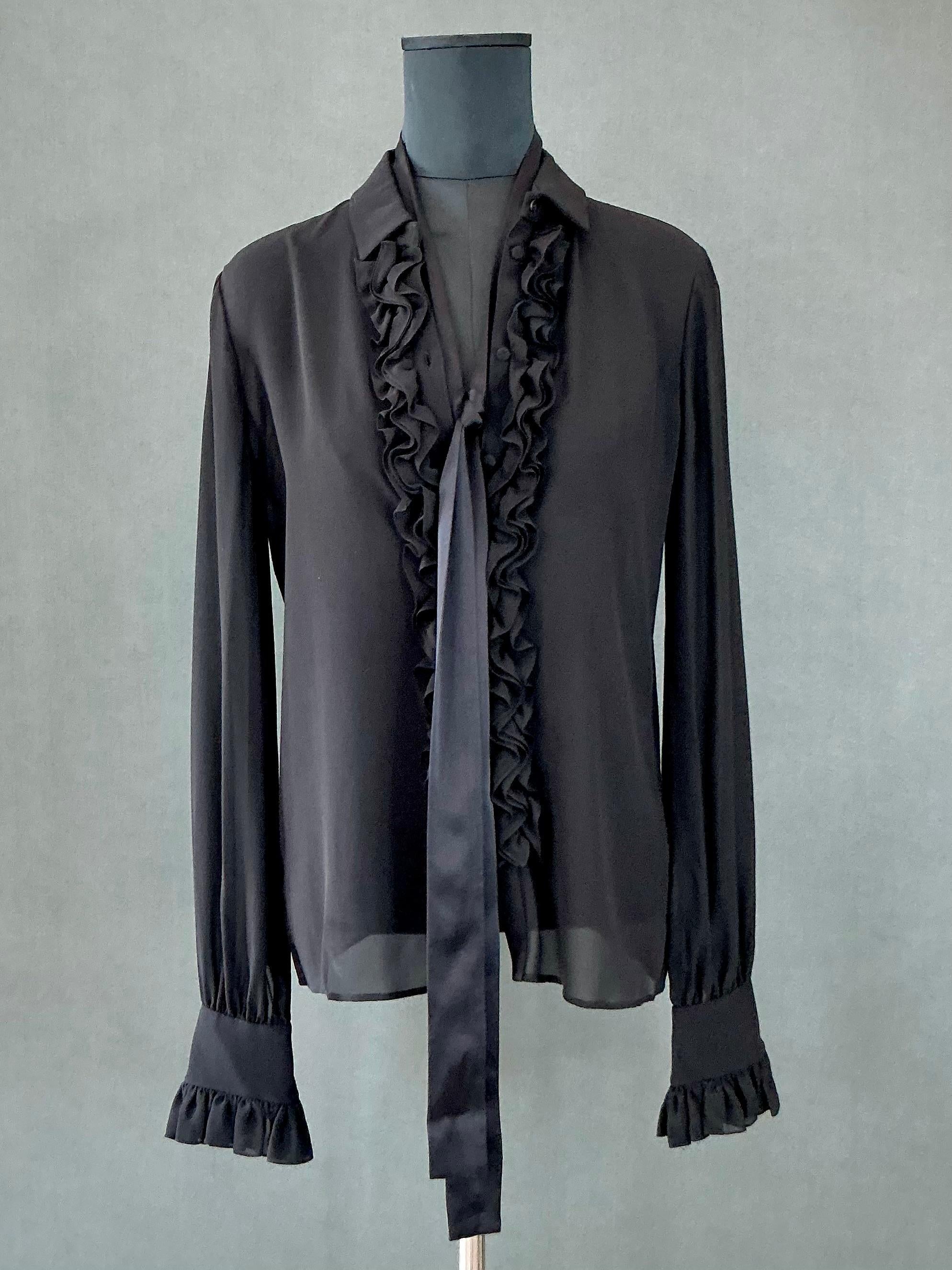 Camicetta da smoking trasparente vintage di Yves Saint Laurent in vendita 1