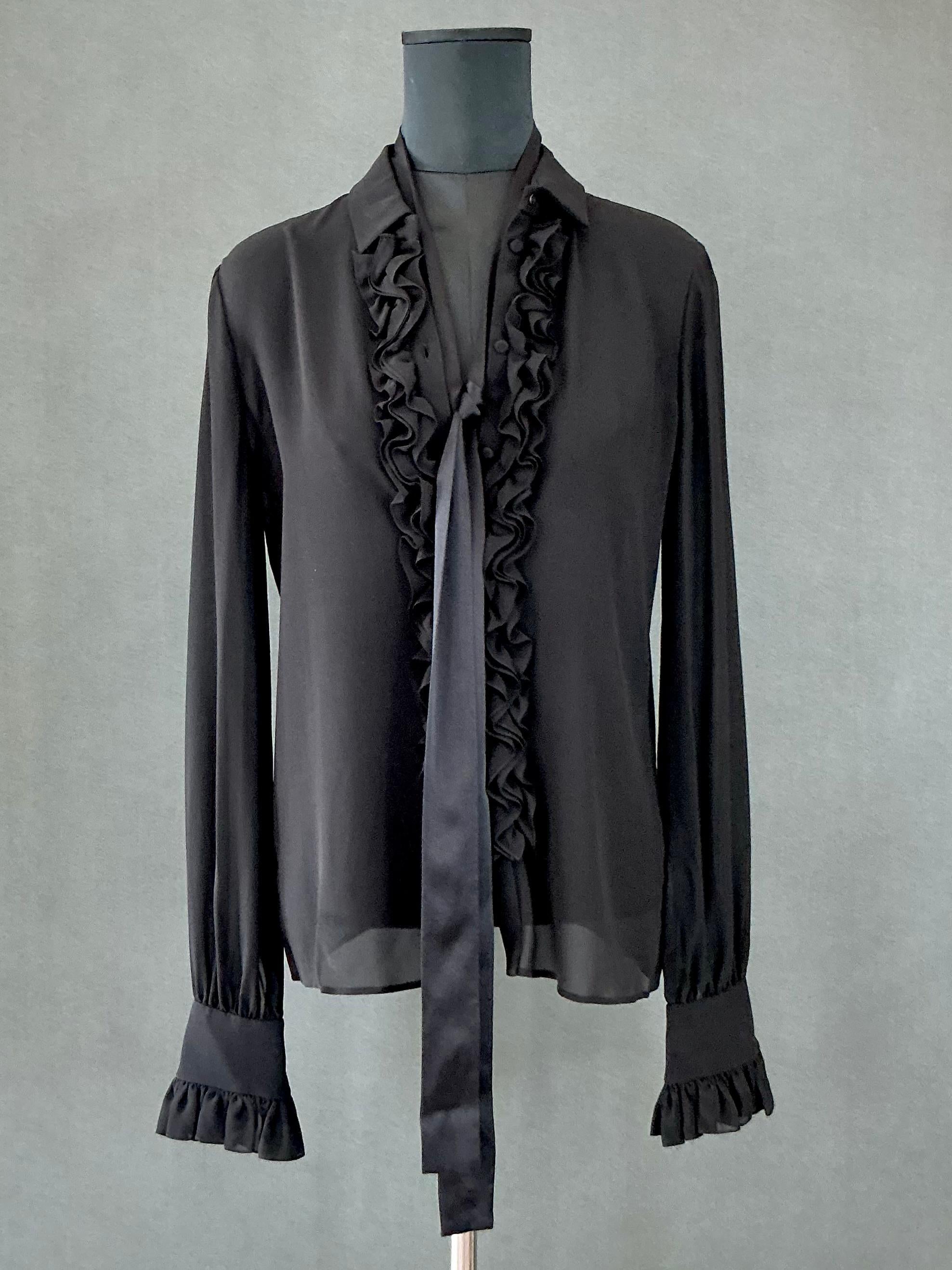 Camicetta da smoking trasparente vintage di Yves Saint Laurent in vendita 2