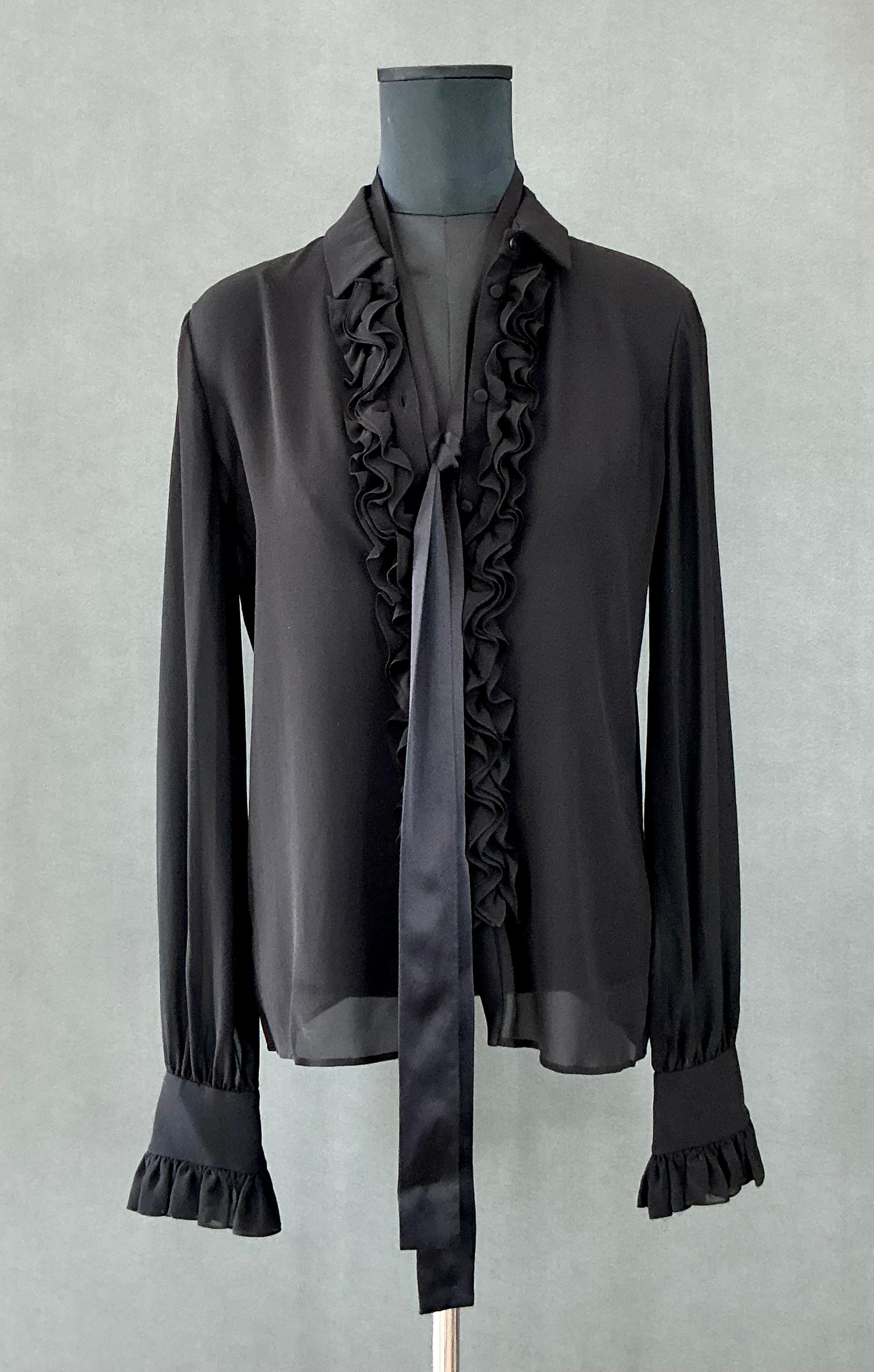 Camicetta da smoking trasparente vintage di Yves Saint Laurent in vendita 4