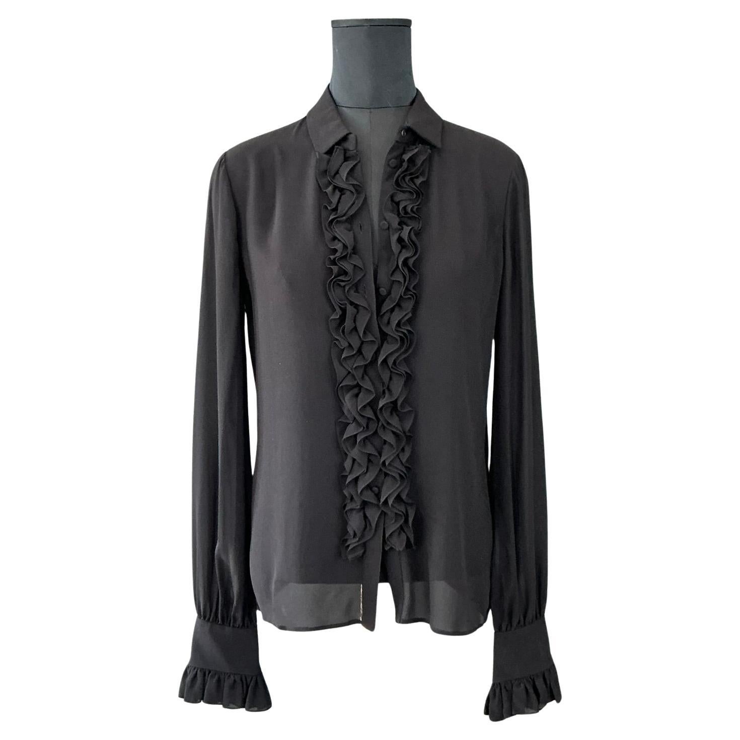Vintage Yves Saint Laurent Transparente Smokingbluse